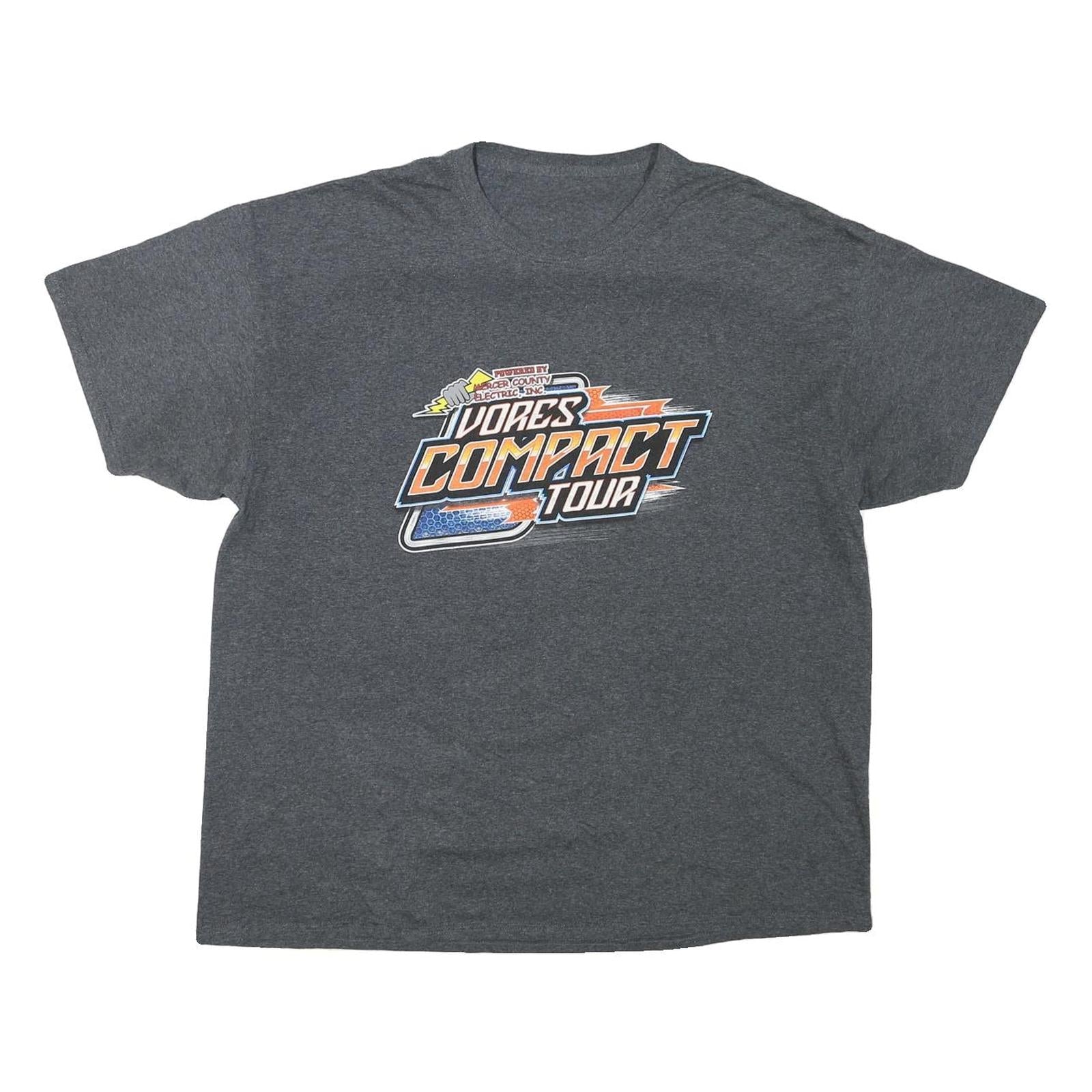 Mens Charcoal Grey Compact Tour Graphic T-Shirt XL Short Sleeve Crew Neck Racing Refurbished - N/A refurbished available on Cerqular
