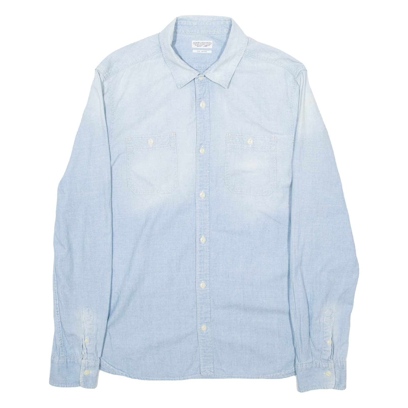 ALL SAINTS Mens Plain Shirt Blue Long Sleeve M Refurbished - N/A refurbished available on Cerqular