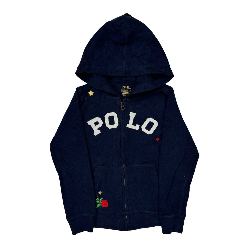 Age 6 Polo By Ralph Lauren Hoodie - XS Navy Cotton Refurbished - Thrifted (note: this is a term often used to describe second- refurbished available on Cerqular