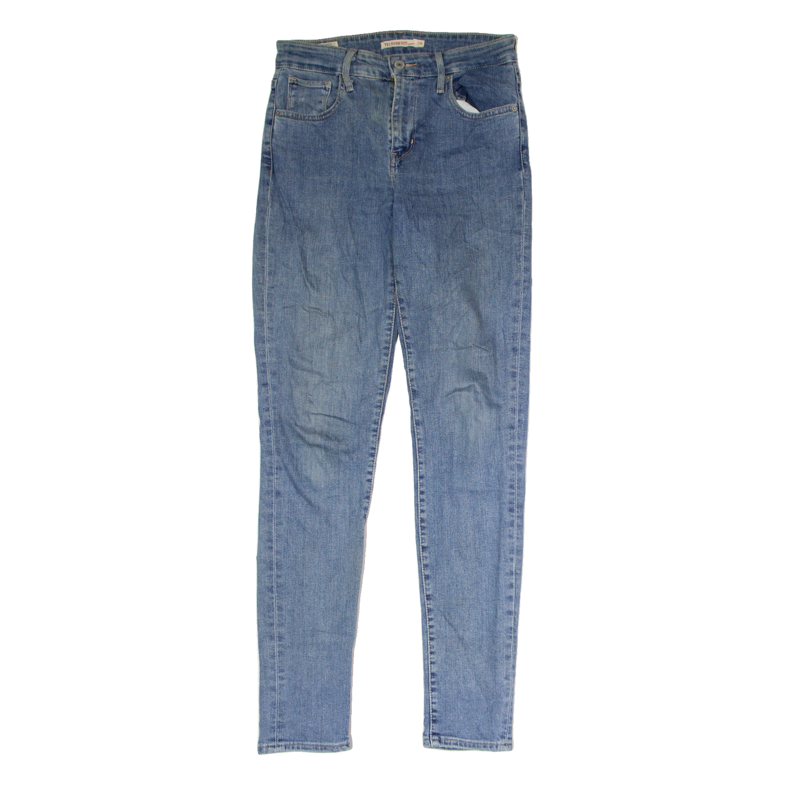 LEVI'S BIG E 721 High Rise Womens Jeans Blue Regular Skinny Stone Wash W26 L30 Refurbished - N/A refurbished available on Cerqular