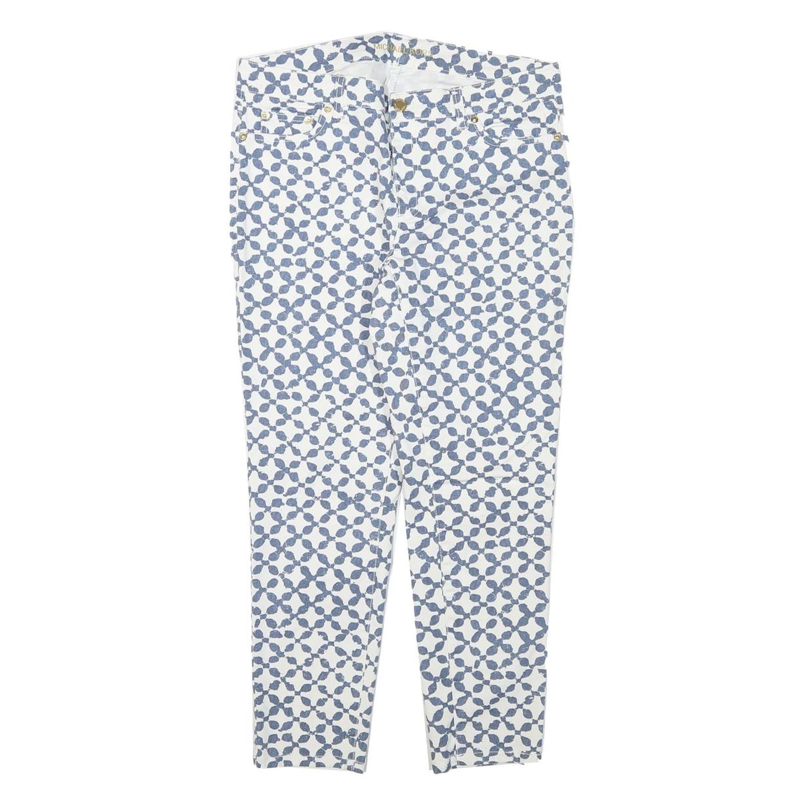 Buy MICHAEL KORS Womens Cotton Blend White & Blue Slim Patterned Trousers W31 L25 Refurbished - $58.49 MICHAEL KORS Womens Cotton Blend White & Blue Slim Patterned Trousers W31 L25 Refurbished - N/A refurbished available on Cerqular