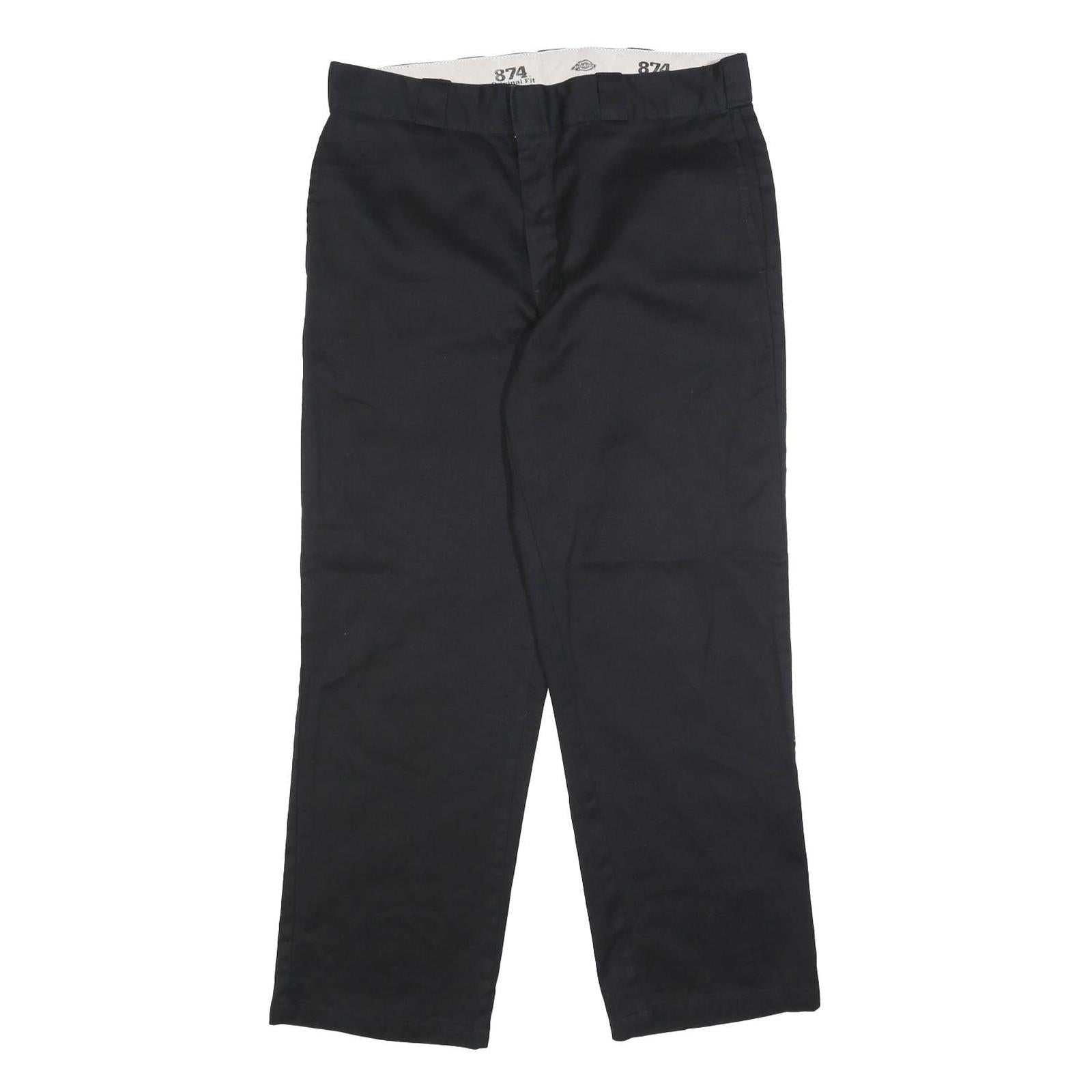 DICKIES Mens Cotton Blend Black Regular Straight Trousers W34 L28 Workwear Zip Refurbished - N/A refurbished available on Cerqular