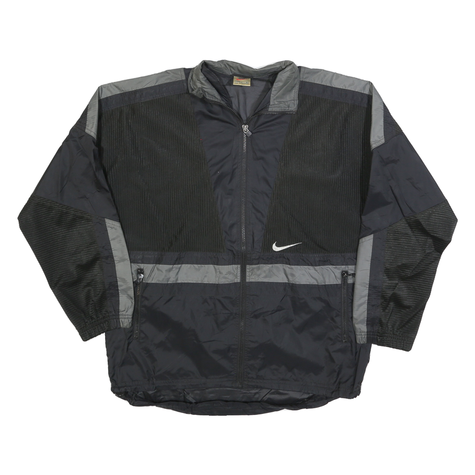 NIKE Womens Black & Grey Lightweight Polyester Blend Zip Jacket S Sporty Casual Refurbished - N/A refurbished available on Cerqular