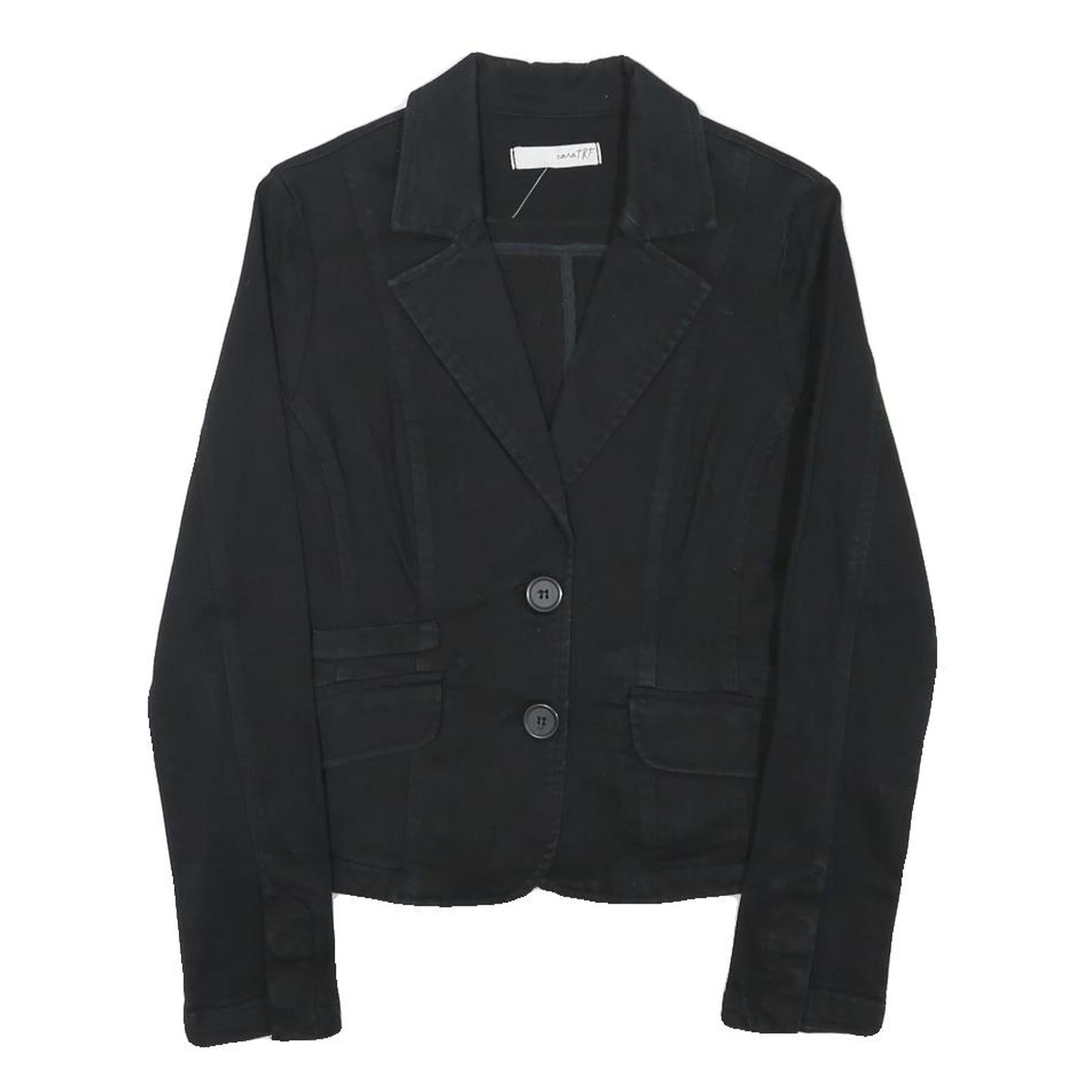 ZARA Womens Black Tailored Jacket XS Cotton Blend Button Plain Classic Style Refurbished - N/A refurbished available on Cerqular