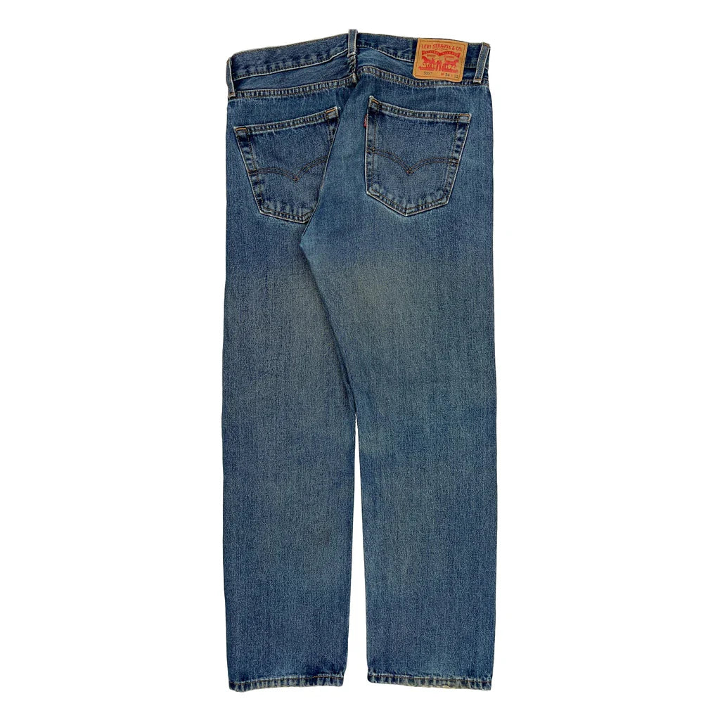 505 Levis Jeans - 34W 32L Blue Cotton Refurbished - Thrifted (note: this is a term often used to describe second- refurbished available on Cerqular