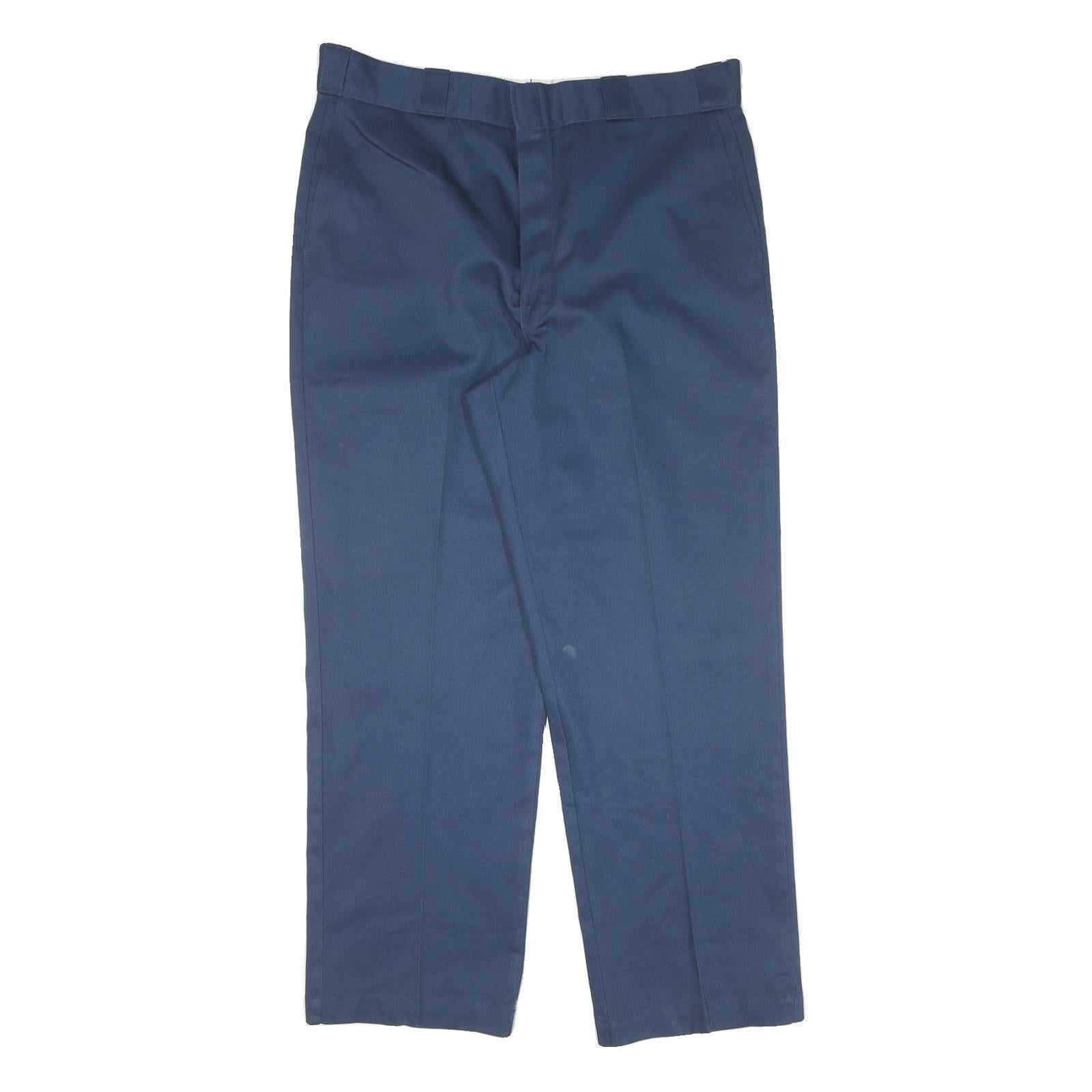 DICKIES Mens Blue Regular Fit Straight Leg Trousers W36 L30 Classic Workwear Refurbished - N/A refurbished available on Cerqular