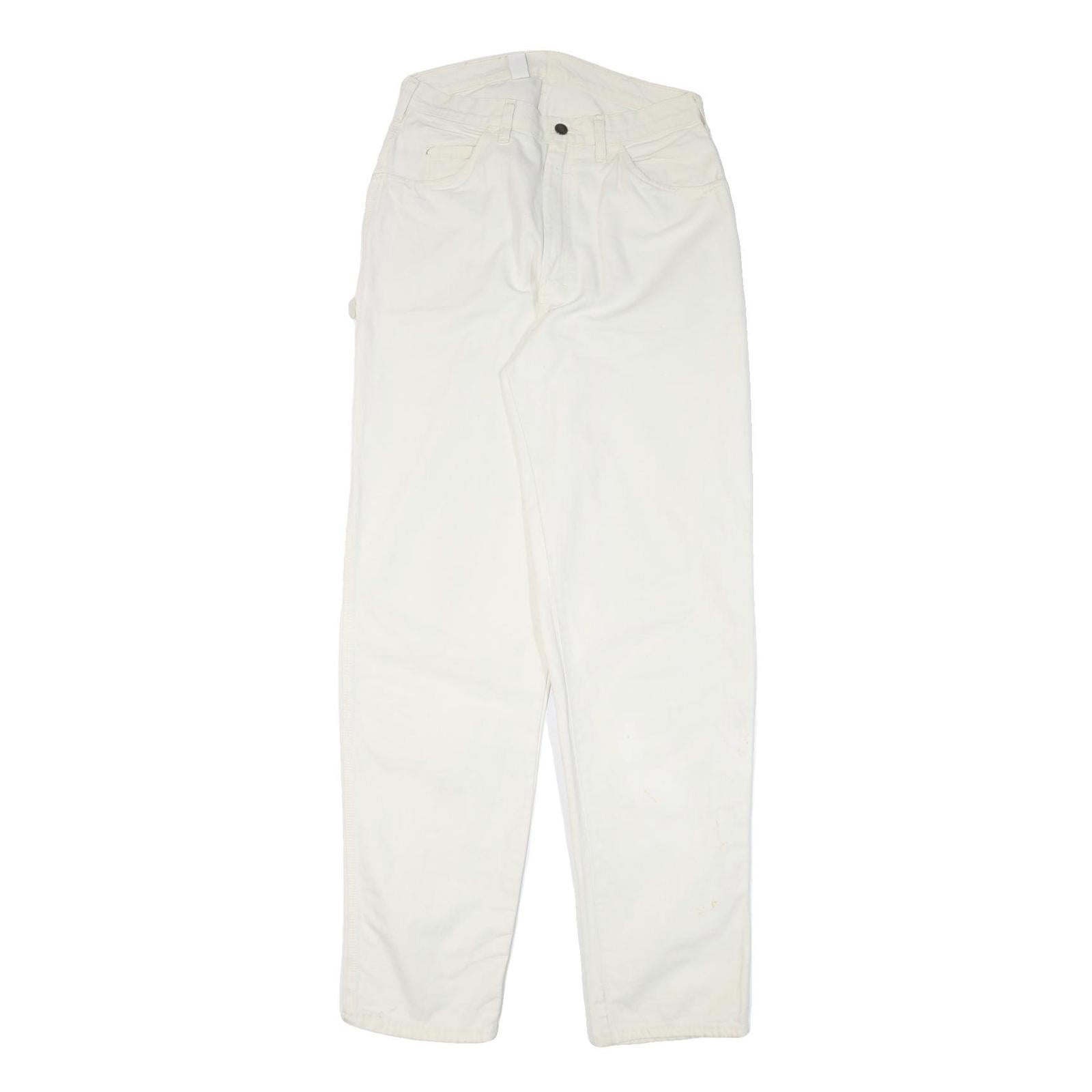 DICKIES Mens Cotton Blend White Relaxed Straight Trousers W30 L34 Workwear Zip Refurbished - N/A refurbished available on Cerqular