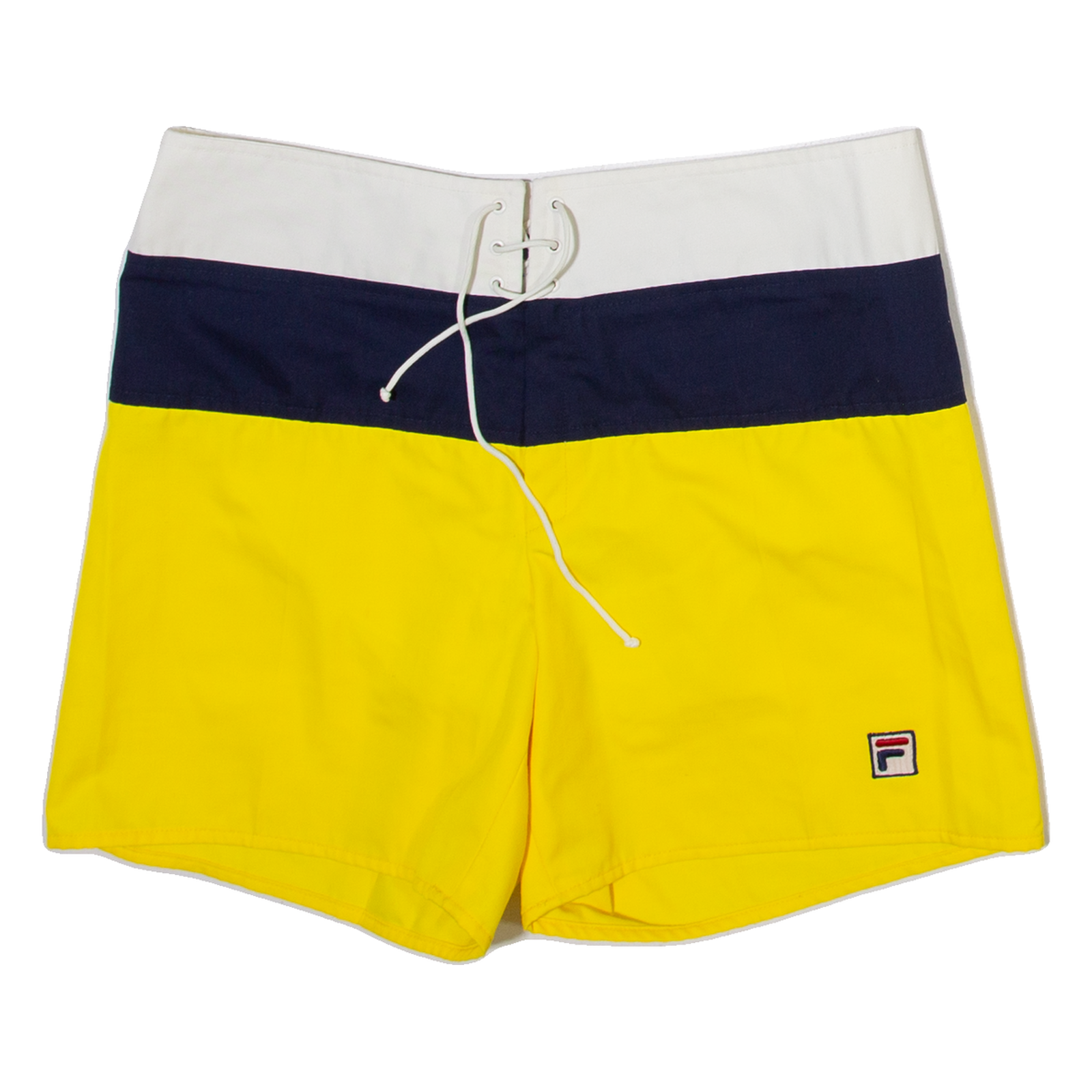FILA Mens Casual Shorts Yellow Striped M W32 Refurbished - N/A refurbished available on Cerqular
