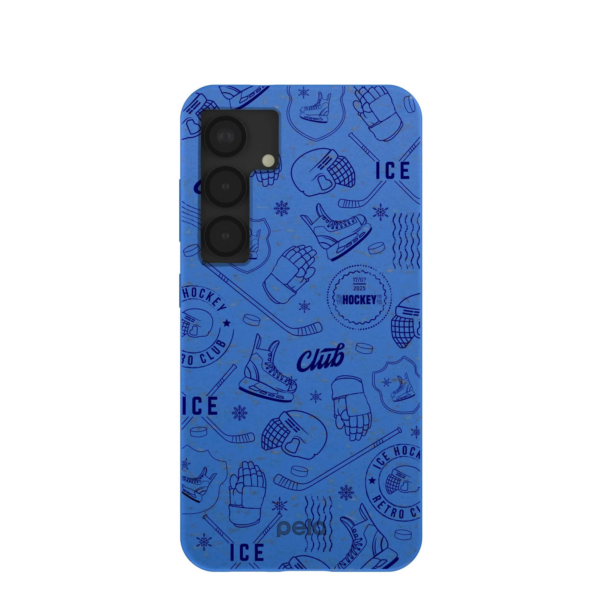 Electric Blue Hockey Postage Samsung Galaxy S25 Case Refurbished - Pela Case refurbished available on Cerqular