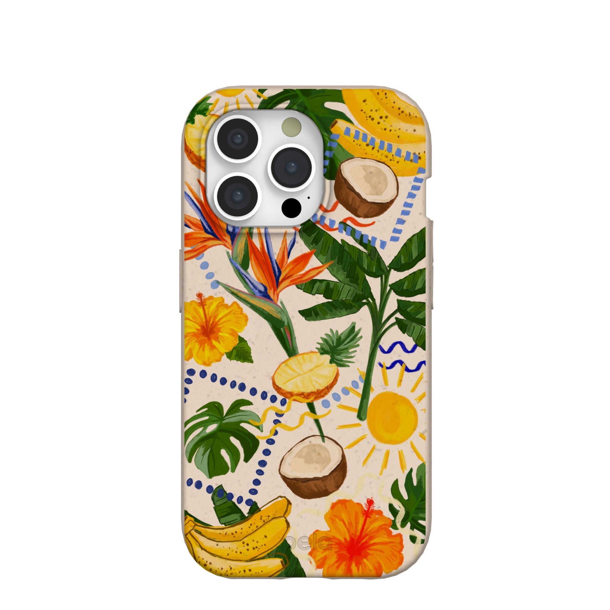 Seashell Tropics iPhone 15 Pro Case Refurbished - Pela Case refurbished available on Cerqular