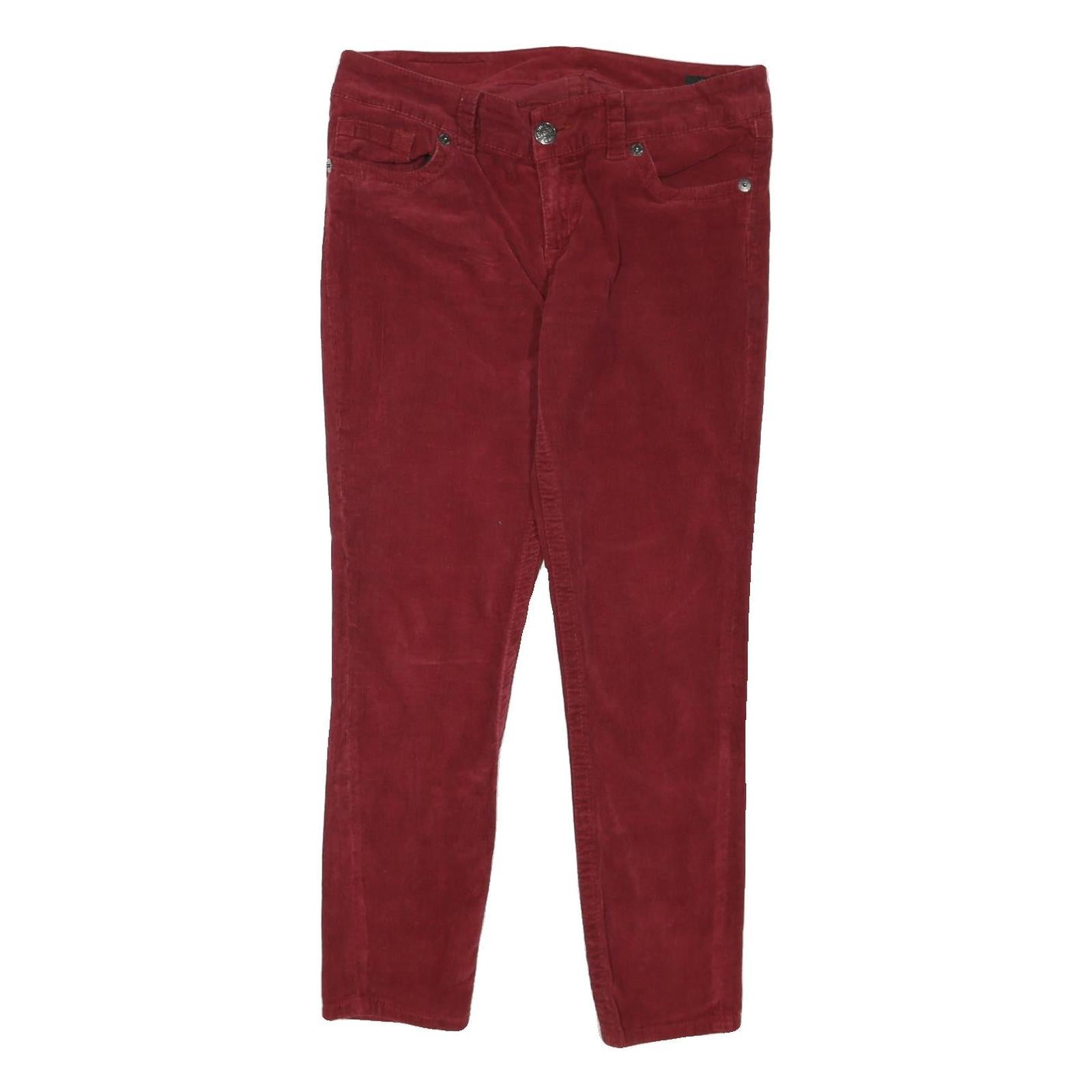 SEVEN 7 Womens Cotton Blend Red Regular Fit Straight Leg Trousers W36 L30 Zip Refurbished - N/A refurbished available on Cerqular