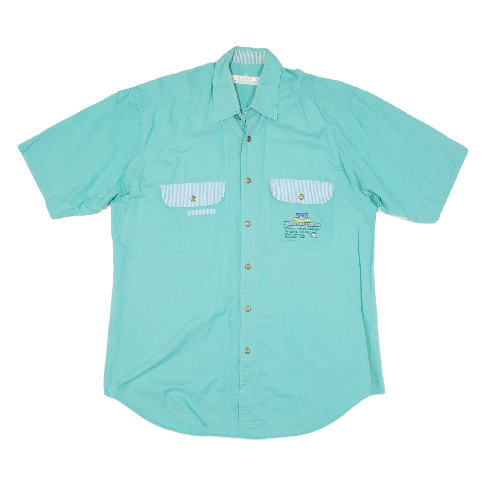 OCEAN LEAGUE Mens Plain Shirt Blue L Refurbished - N/A refurbished available on Cerqular