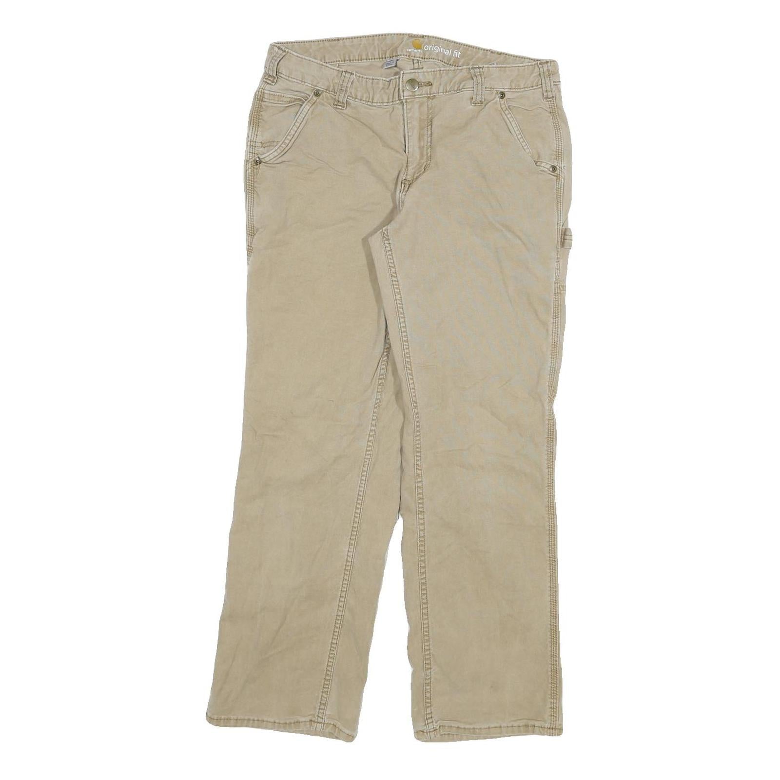 CARHARTT Womens Cotton Blend Beige Regular Fit Straight Trousers W30 L27 Refurbished - N/A refurbished available on Cerqular
