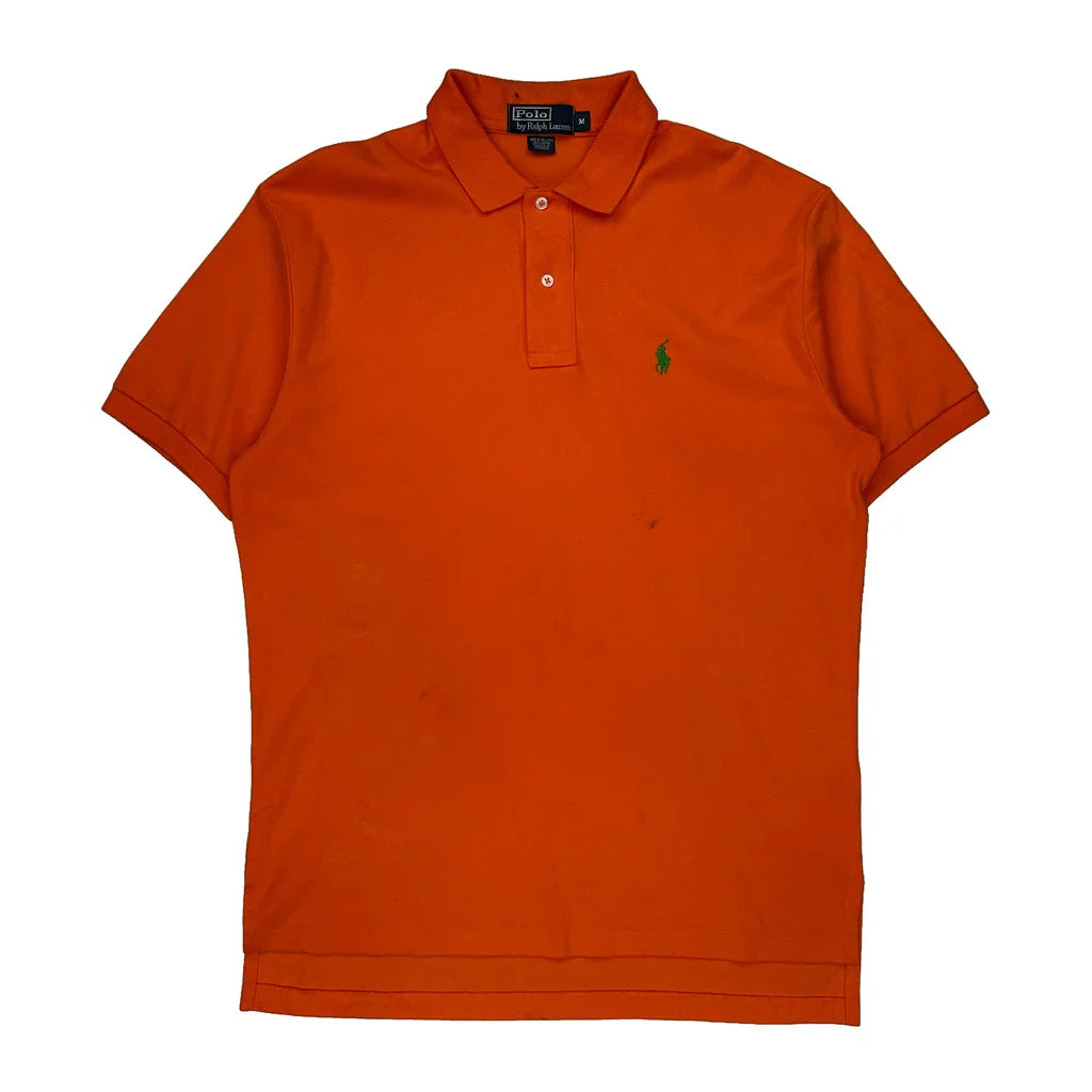 Polo By Ralph Lauren Polo Shirt - Medium Orange Cotton Refurbished - Thrifted (note: this is a term often used to describe second- refurbished available on Cerqular
