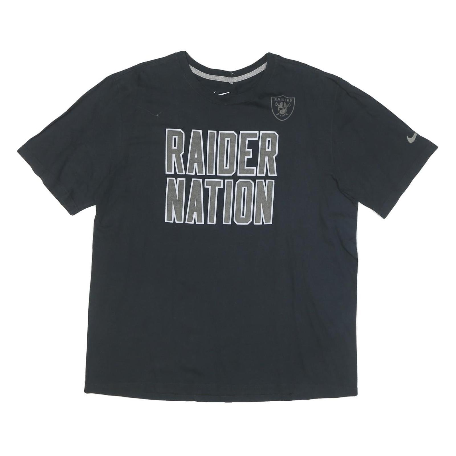 Buy NIKE Mens Black Raider Nation Graphic T-Shirt XL Short Sleeve Crew Neck Sports Refurbished - $32.49 NIKE Mens Black Raider Nation Graphic T-Shirt XL Short Sleeve Crew Neck Sports Refurbished - N/A refurbished available on Cerqular