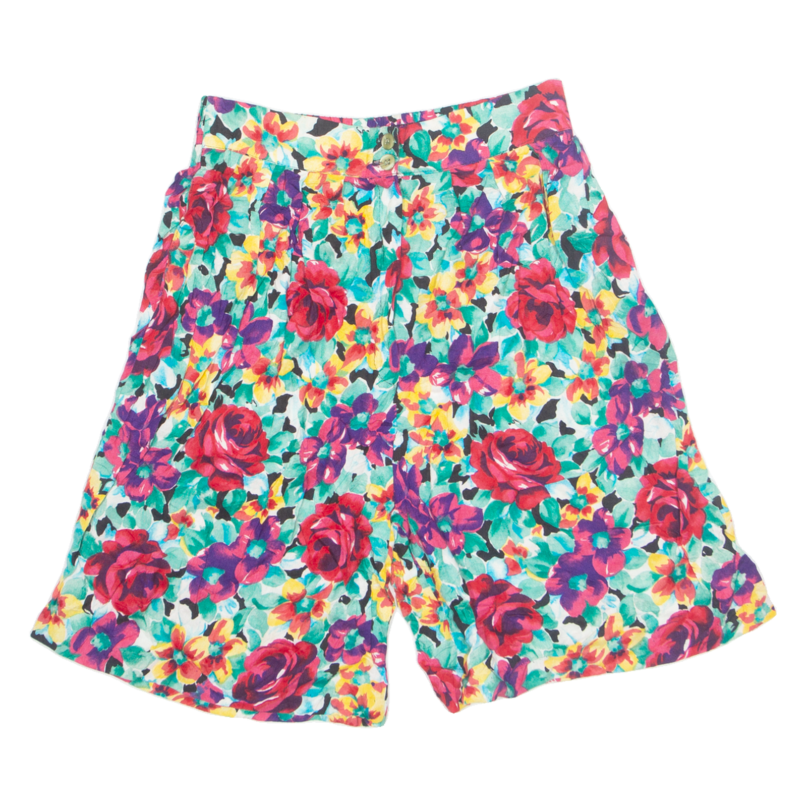 LEE WINTER Womens Chino Shorts Blue 90s Floral M W28 Refurbished - N/A refurbished available on Cerqular