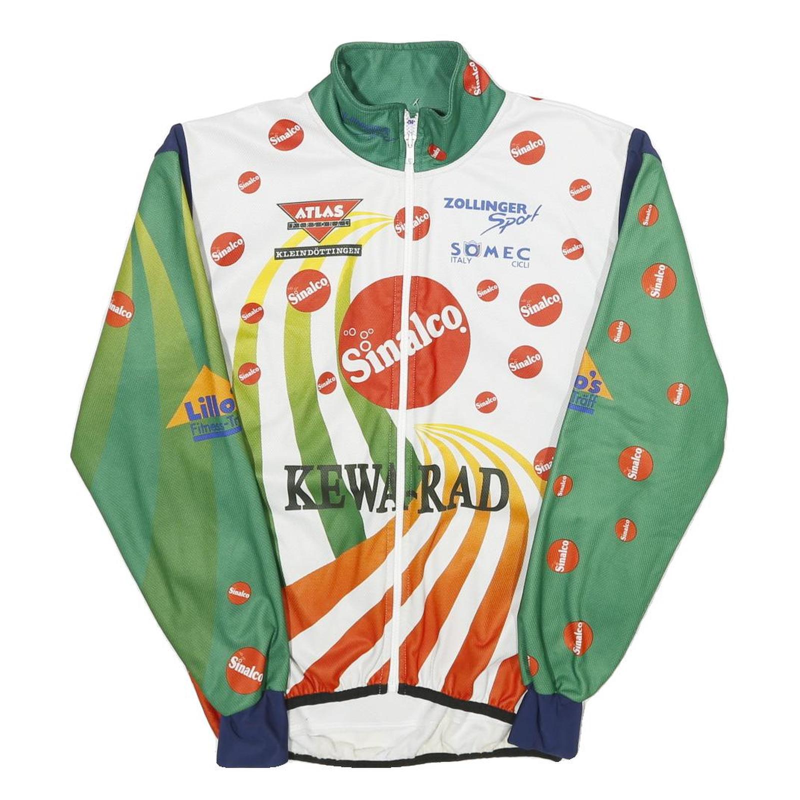 ZOLLINGER SPORT Mens White Green Orange Cycle Jacket S Polyester Blend Cycling Refurbished - N/A refurbished available on Cerqular