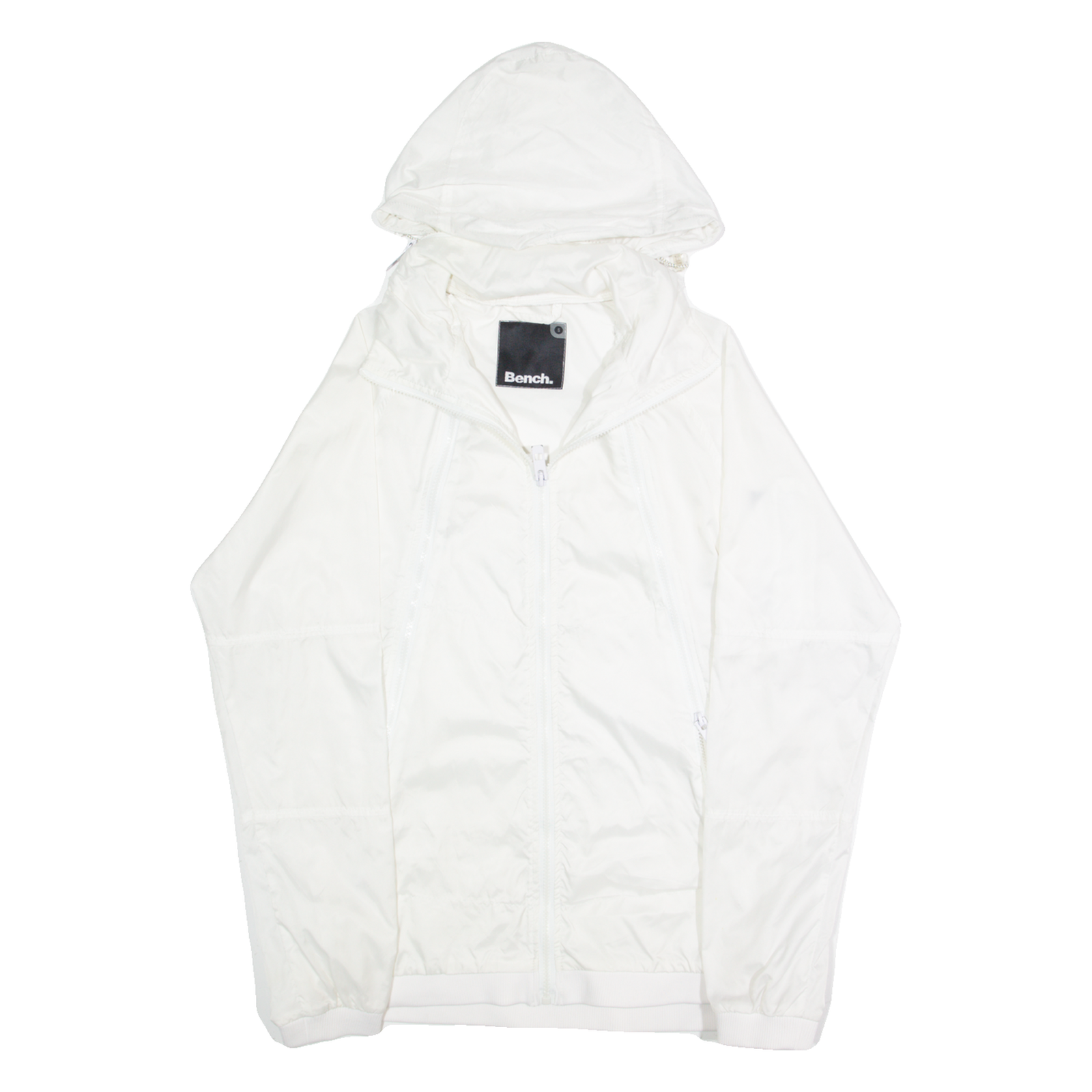 BENCH Mens Rain Jacket White Hooded S Refurbished - N/A refurbished available on Cerqular
