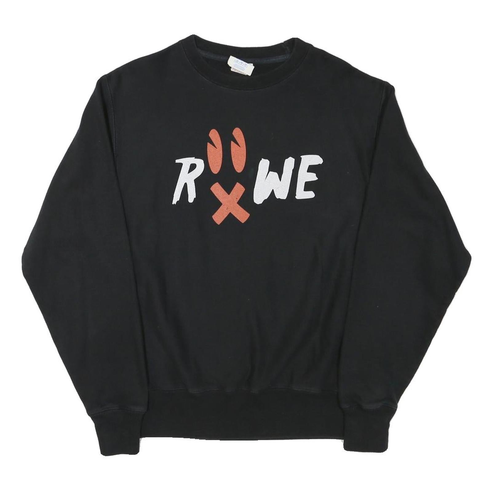 CHAMPION Mens Black Cotton Blend Crew Neck M Sweatshirt Printed Front Logo Refurbished - N/A refurbished available on Cerqular