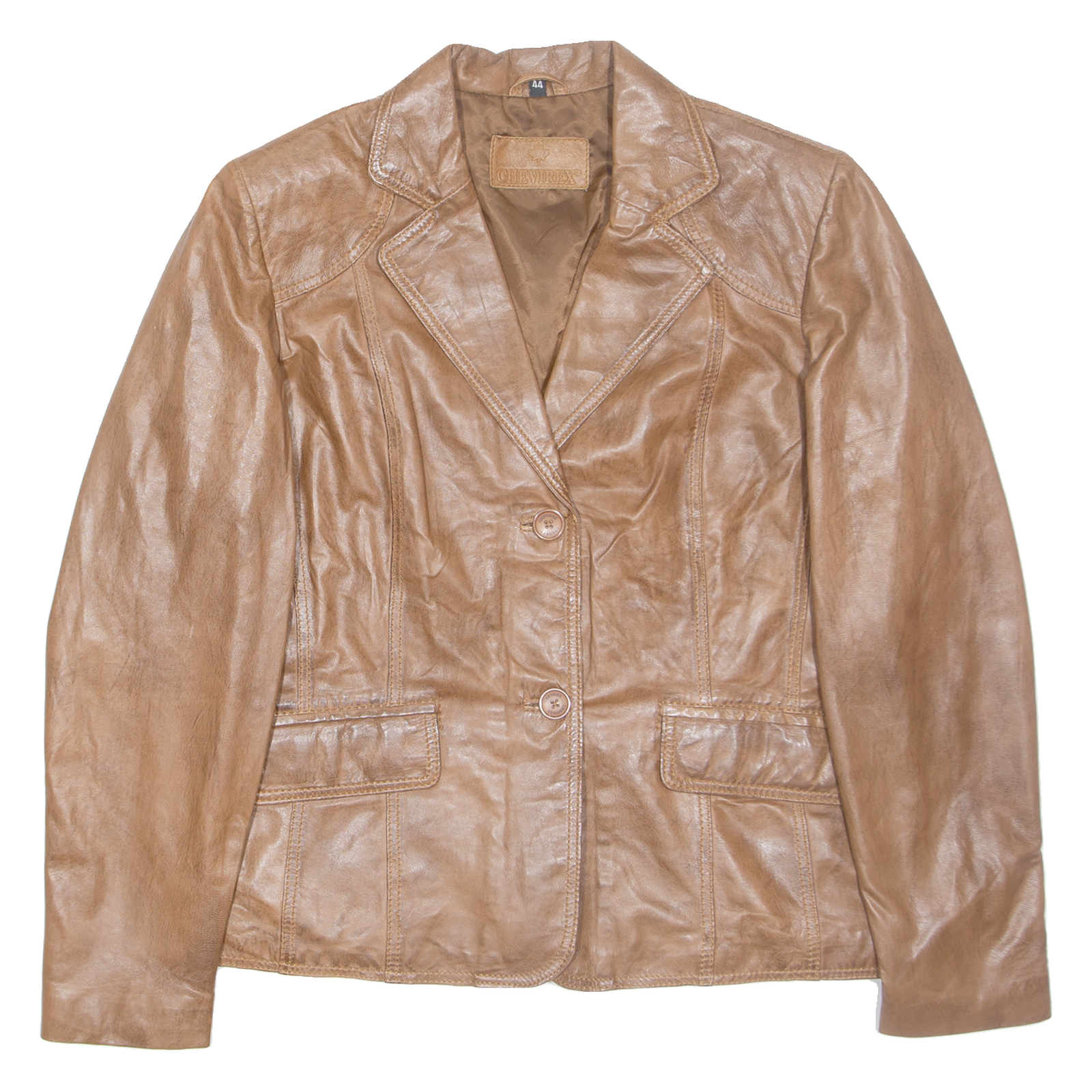 CHEVIREX Womens Jacket Brown Leather L Refurbished - N/A refurbished available on Cerqular