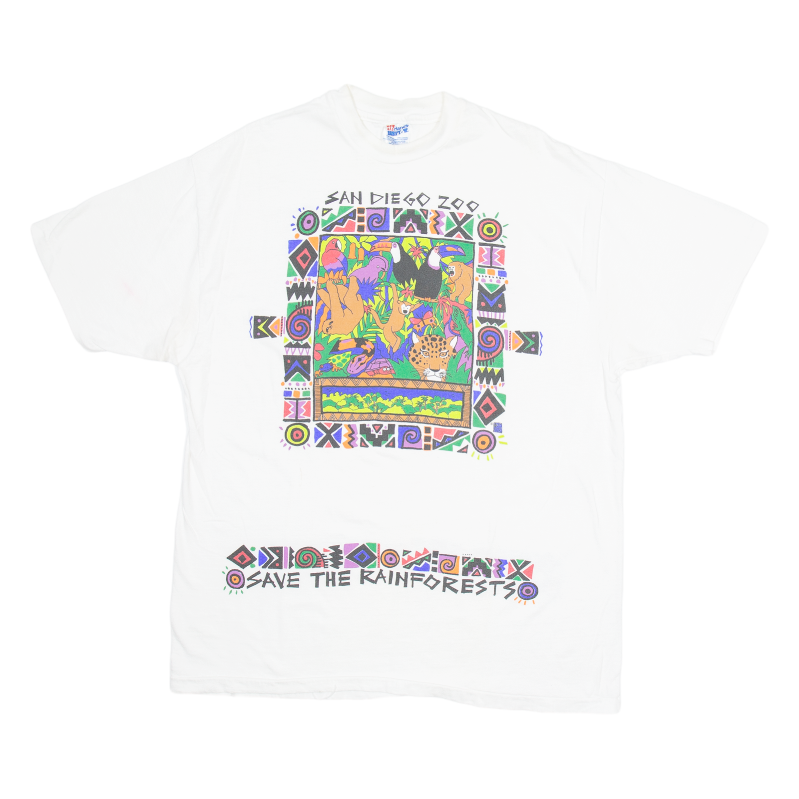 HANES BEEFY-T Save The Rainforest Mens T-Shirt White XL Refurbished - N/A refurbished available on Cerqular