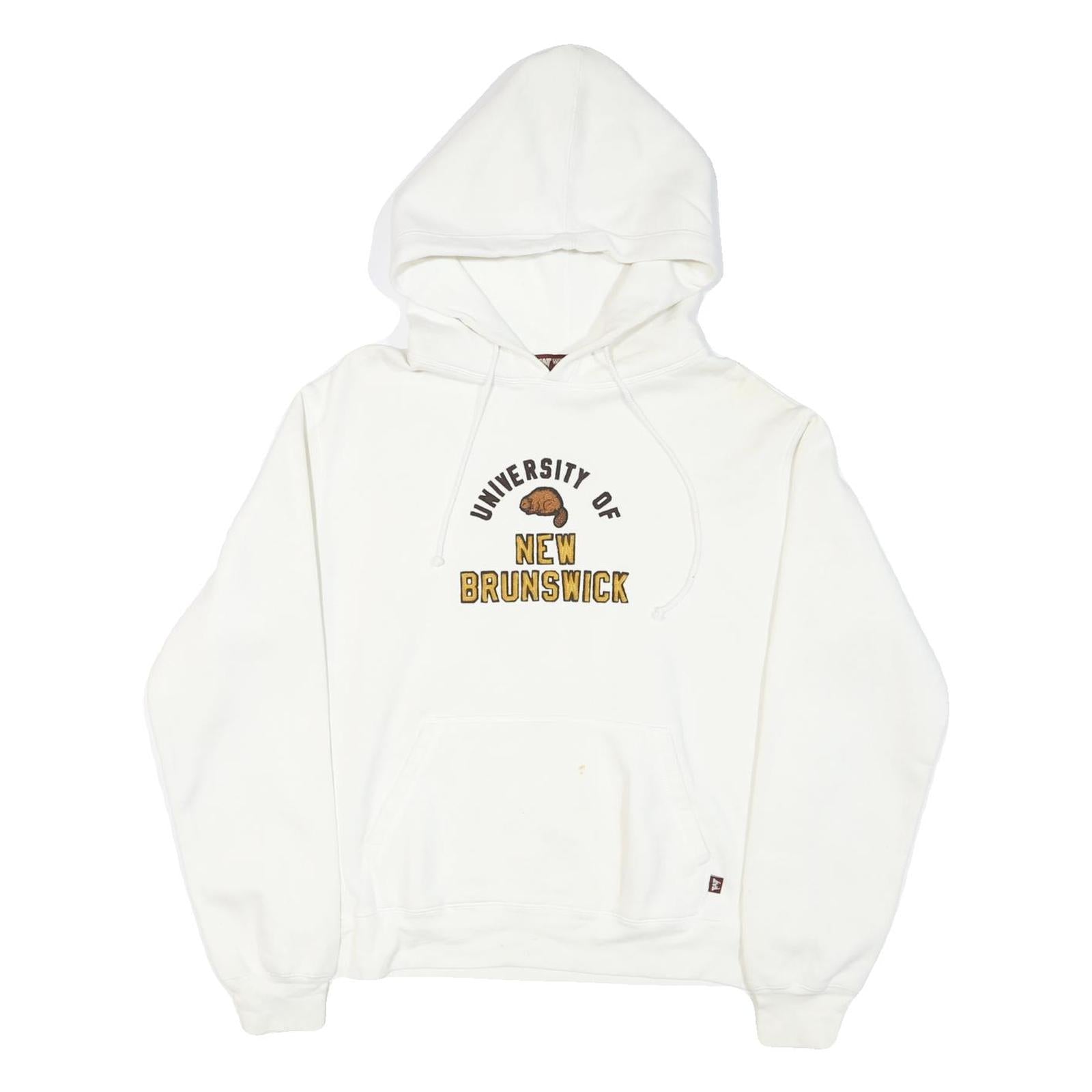 WESTHALL Mens White University Of New Brunswick Pullover Hoodie L Cotton Blend Refurbished - N/A refurbished available on Cerqular