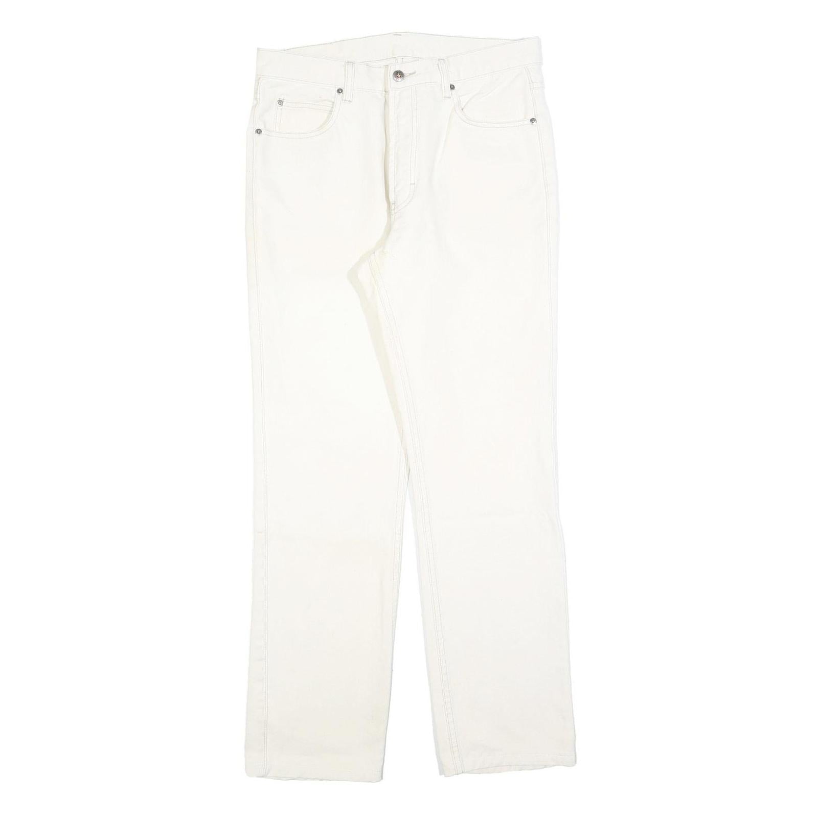 TEDDYS Womens Jeans White Regular Straight Denim W32 L30 Cotton Blend Zip Refurbished - N/A refurbished available on Cerqular