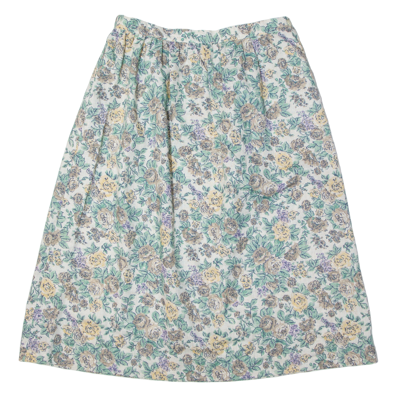 CRICKET LANE Womens A-Line Skirt White Knee Length Floral L Refurbished - N/A refurbished available on Cerqular