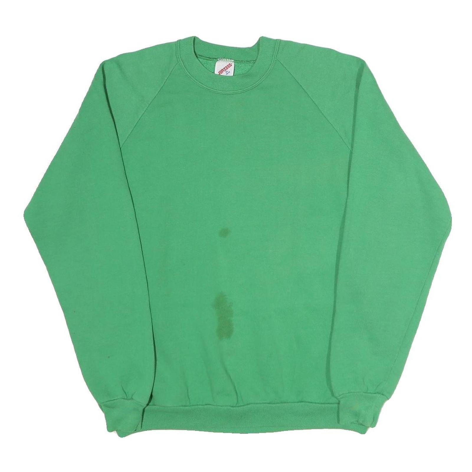 JERZEES Mens Green Cotton Blend Sweatshirt XL Crew Neck Casual Basic Pullover Refurbished - N/A refurbished available on Cerqular