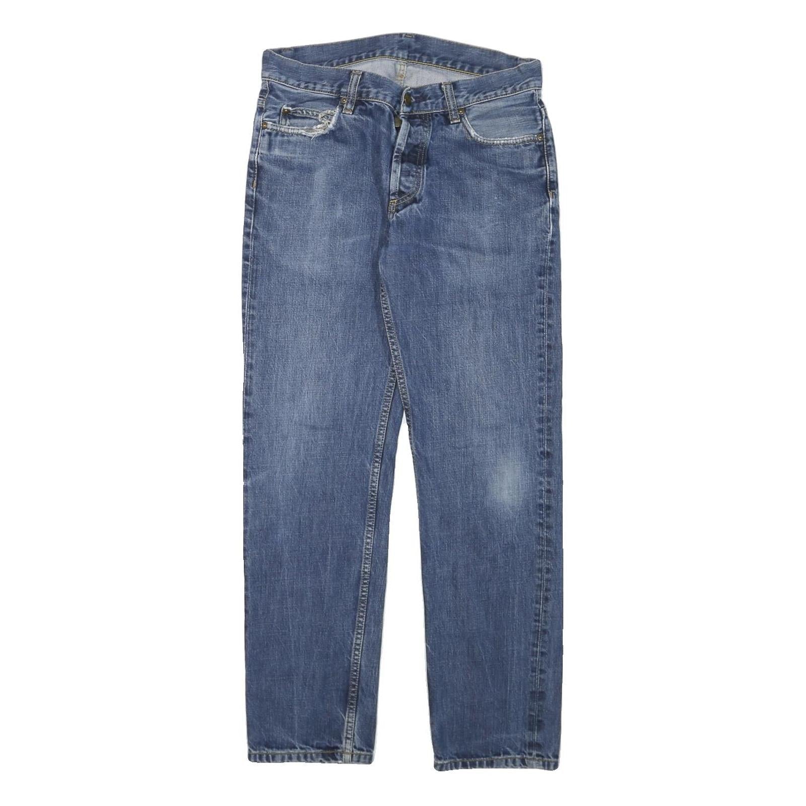 CARHARTT Mens Regular Blue Denim Jeans W30 L29 Button Closure Classic Fit Refurbished - N/A refurbished available on Cerqular