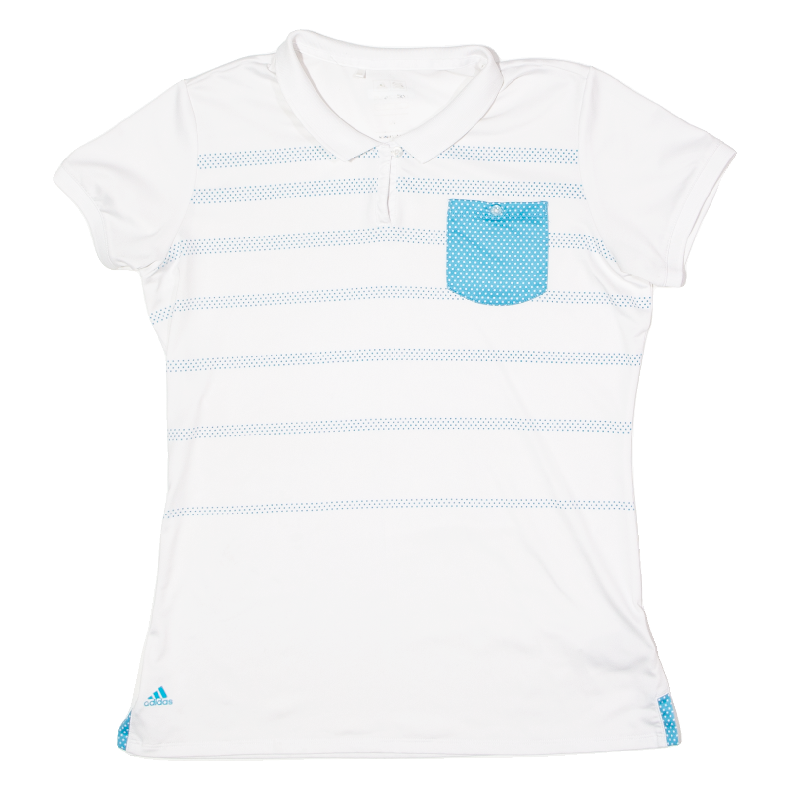 ADIDAS Womens Polo Shirt White Striped L Refurbished - N/A refurbished available on Cerqular