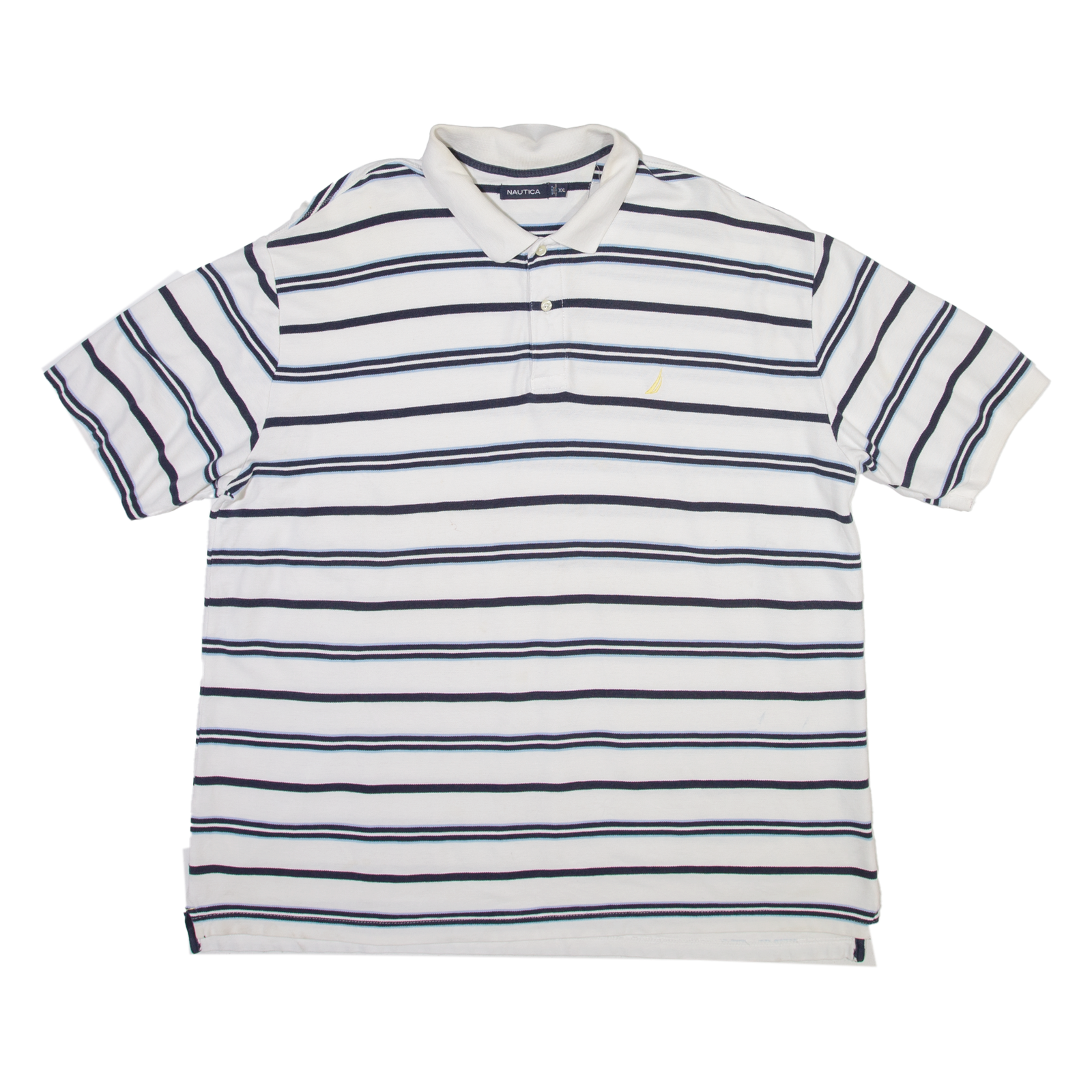 NAUTICA Mens Polo Shirt White Striped 2XL Refurbished - N/A refurbished available on Cerqular