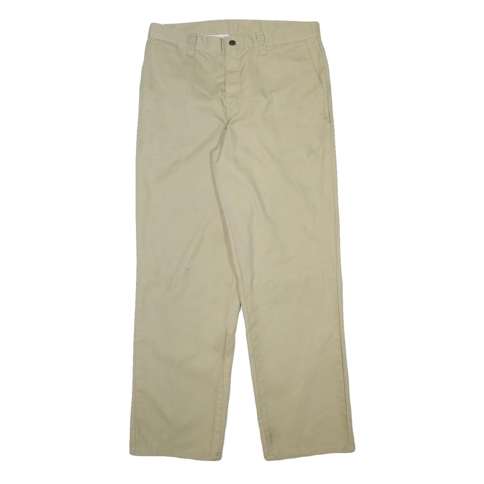 DICKIES Mens Cotton Blend Beige Regular Fit Straight Leg Trousers W32 L31 Refurbished - N/A refurbished available on Cerqular