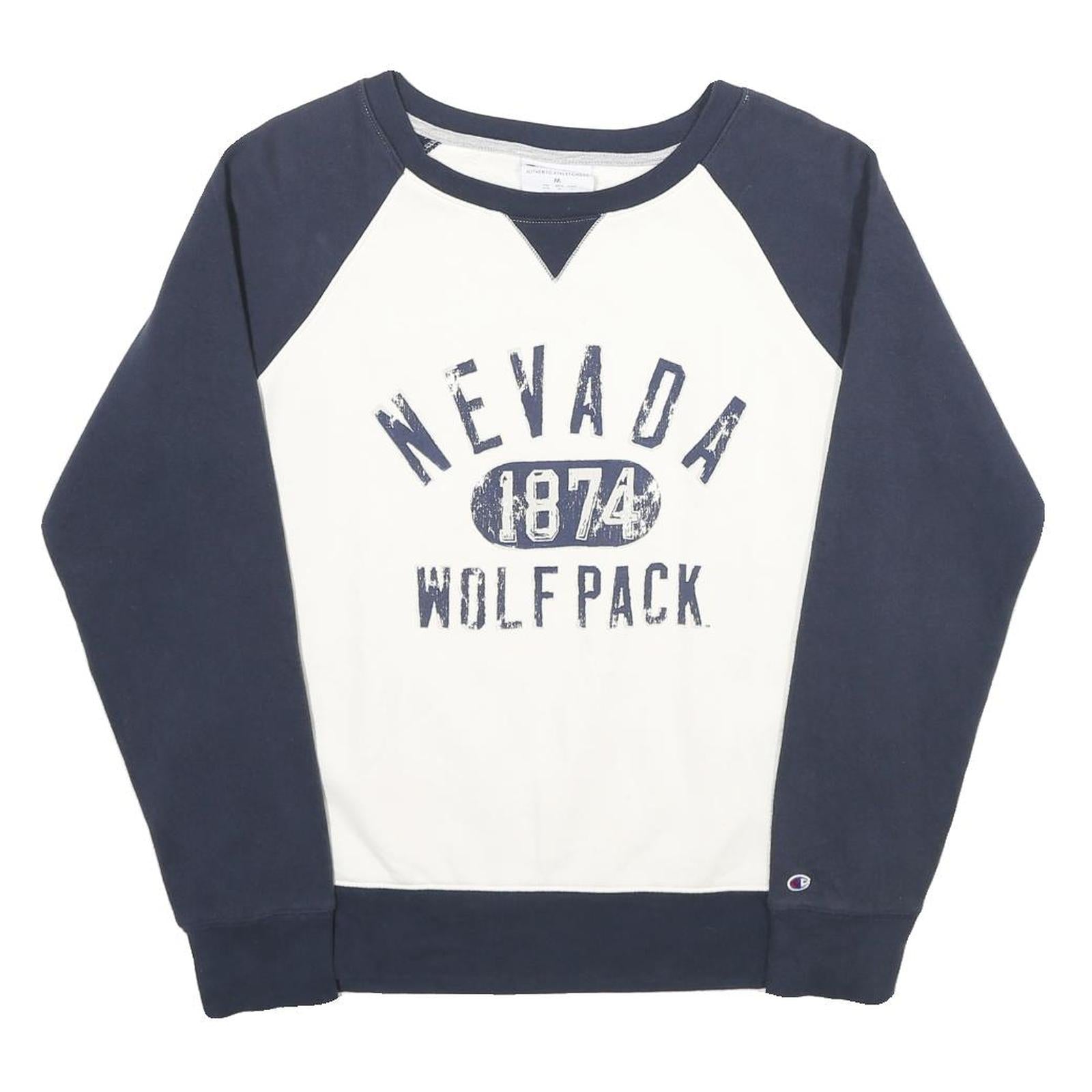 Buy CHAMPION Womens Navy & White Nevada 1874 Wolf Pack Crew Neck M Sweatshirt Refurbished - $33.79 CHAMPION Womens Navy & White Nevada 1874 Wolf Pack Crew Neck M Sweatshirt Refurbished - N/A refurbished available on Cerqular