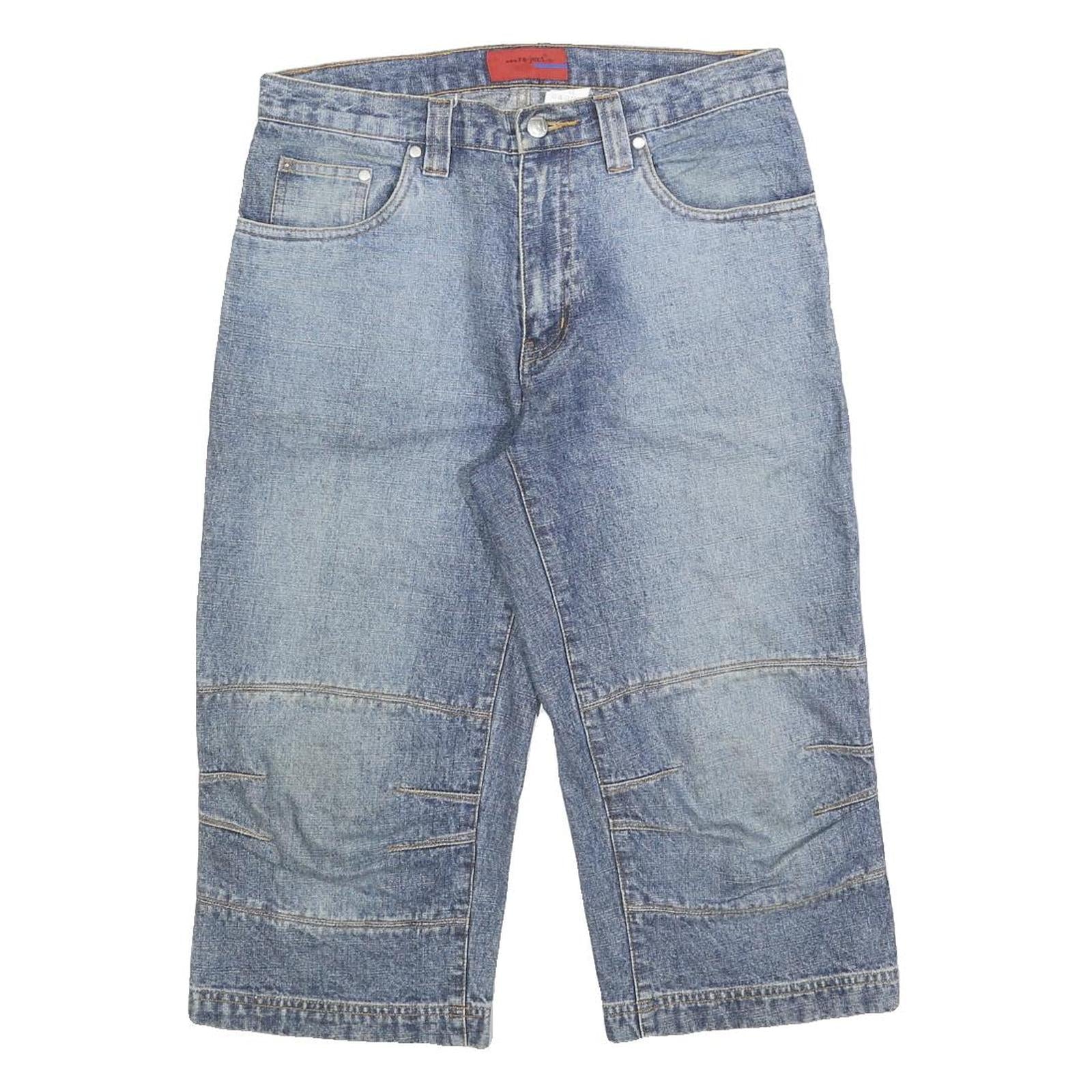 REJECT Mens Denim Blue Cotton Blend Shorts M W30 Casual Relaxed Fit Refurbished - N/A refurbished available on Cerqular