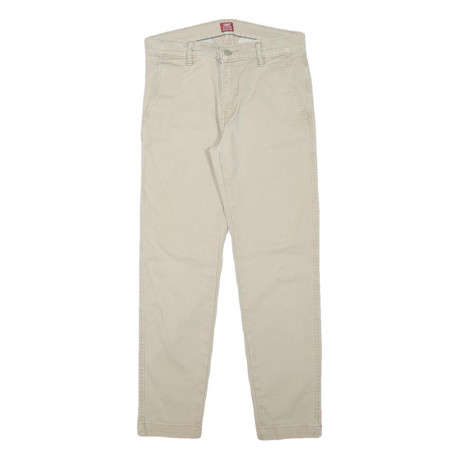 LEVI'S Mens Cotton Blend Beige Slim Straight Trousers W28 L27 Casual Zip Refurbished - N/A refurbished available on Cerqular