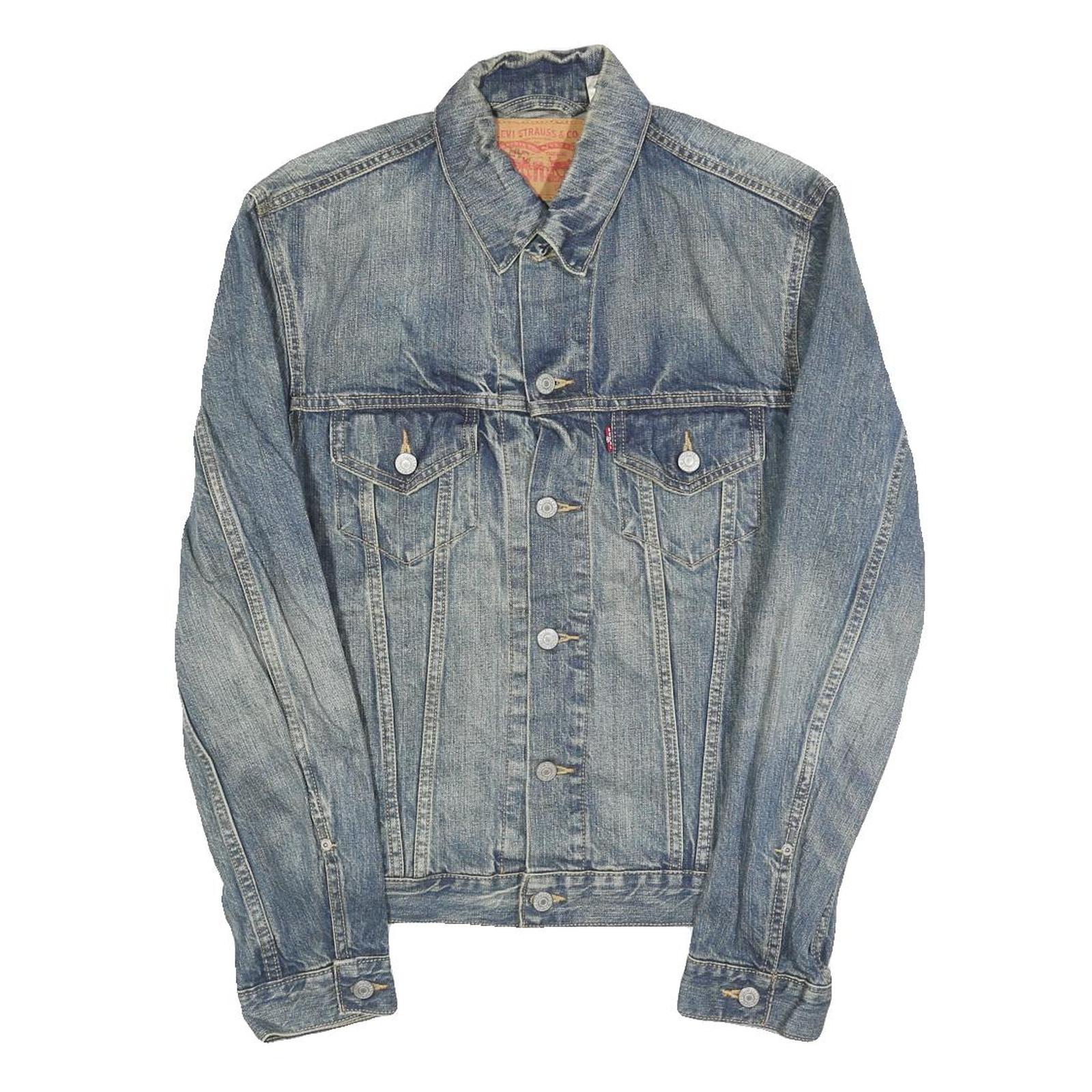 LEVI'S Mens Blue Denim Jacket S Cotton Button Closure Classic Fit Casual Refurbished - N/A refurbished available on Cerqular