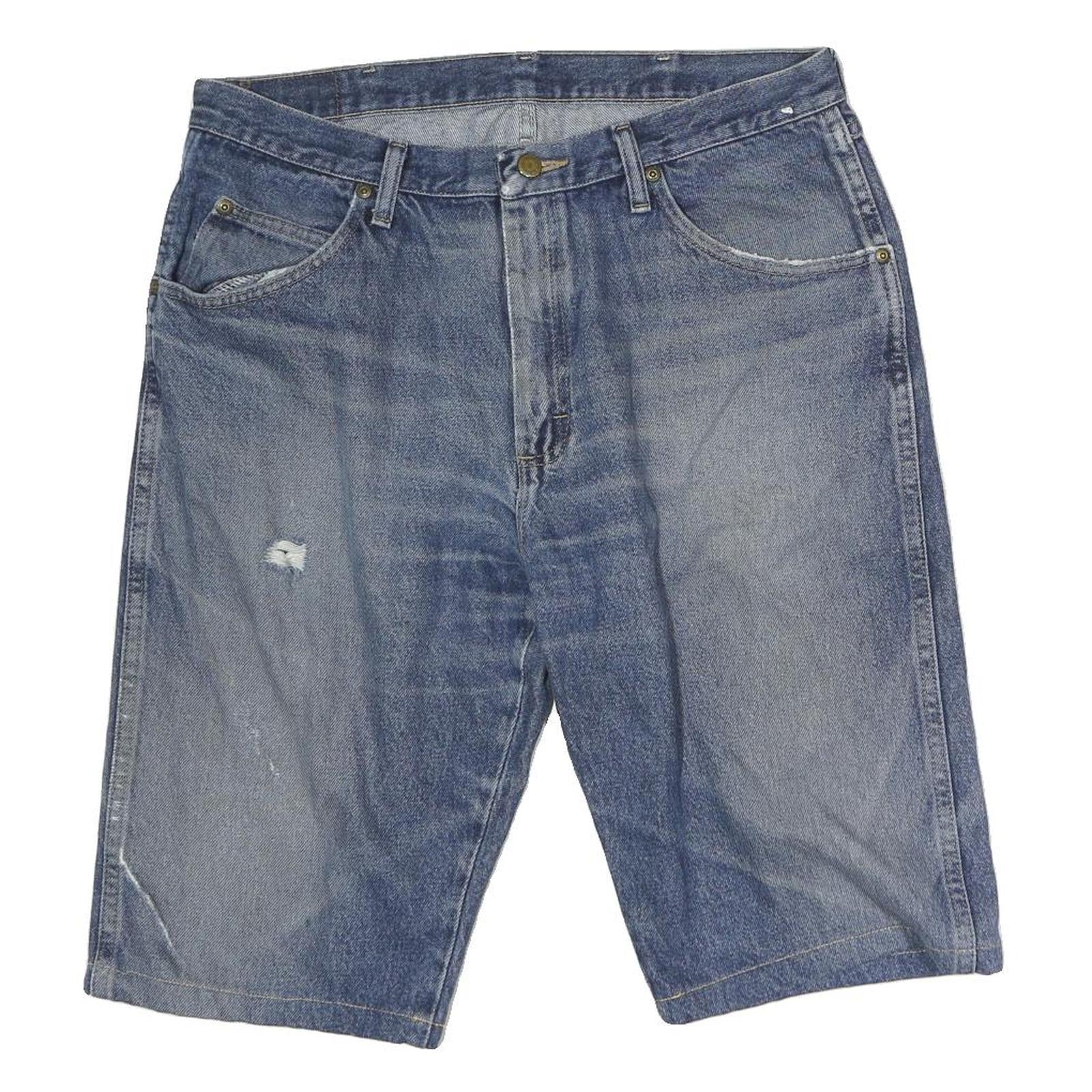 WRANGLER Mens Denim Blue Shorts M W34 Casual Cotton Pockets Refurbished - N/A refurbished available on Cerqular