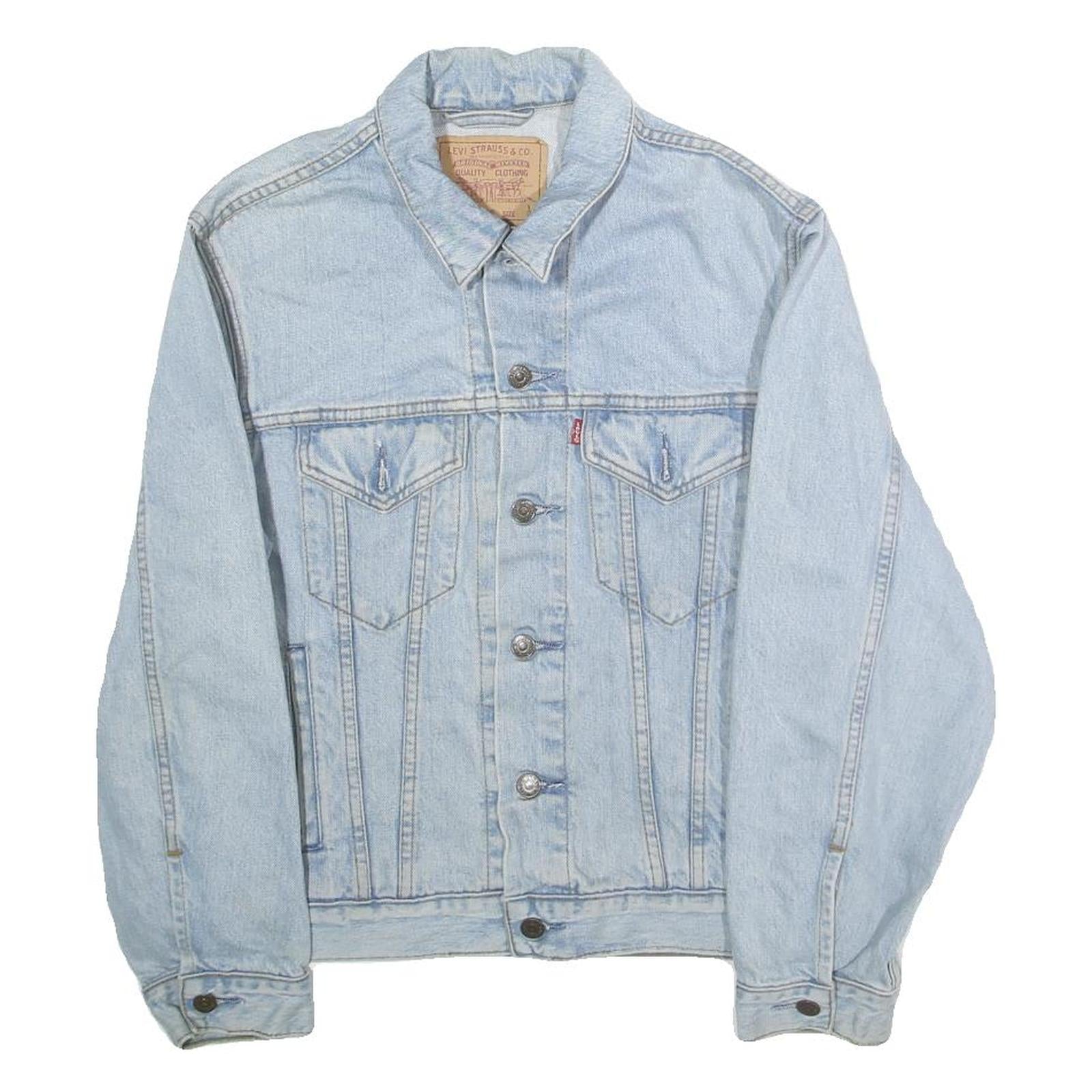 LEVI'S Mens Blue Denim Jacket S Cotton Classic Button Closure Casual Wear Refurbished - N/A refurbished available on Cerqular
