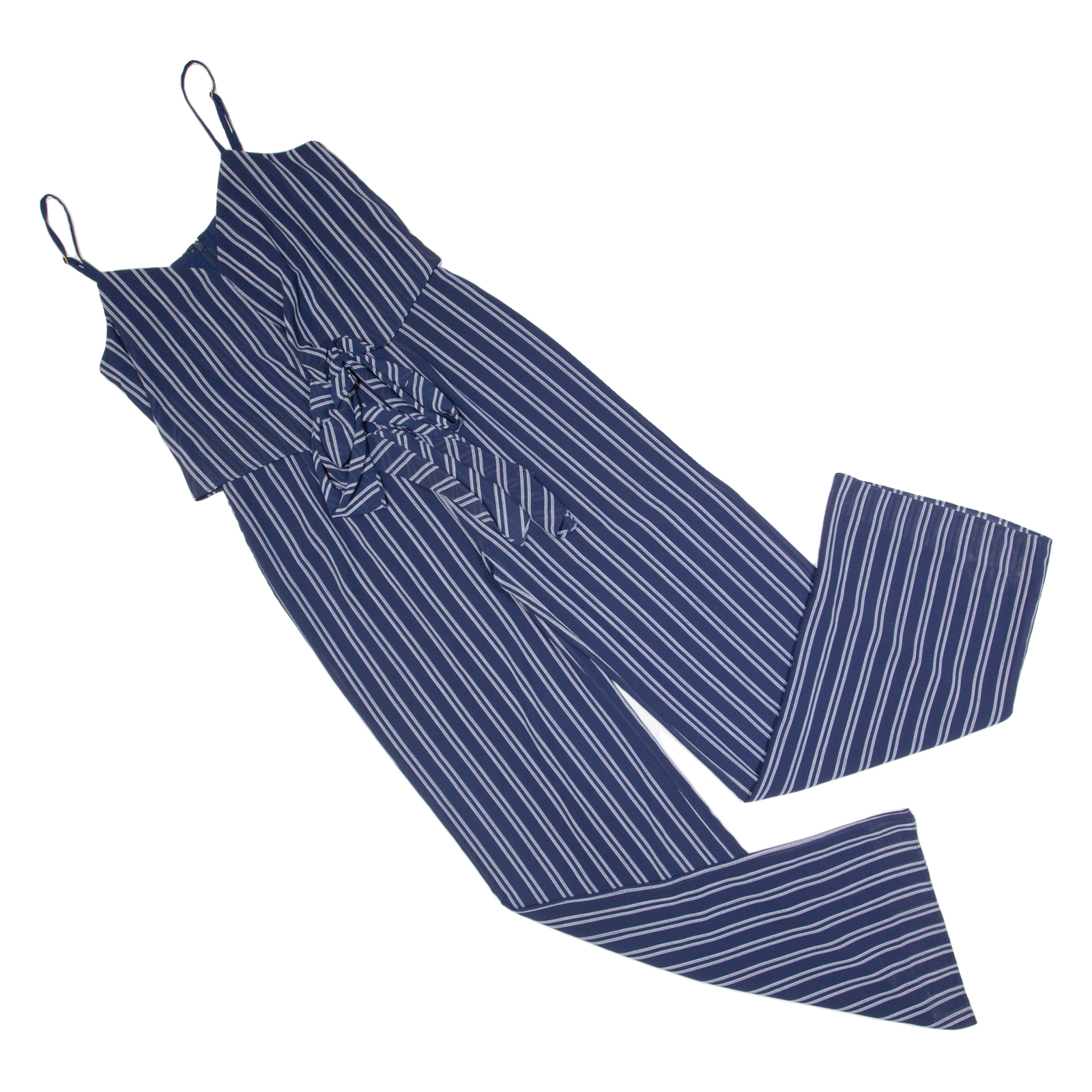 MICHAEL KORS Womens Jumpsuit Blue Striped Wide-Leg XS Refurbished - N/A refurbished available on Cerqular
