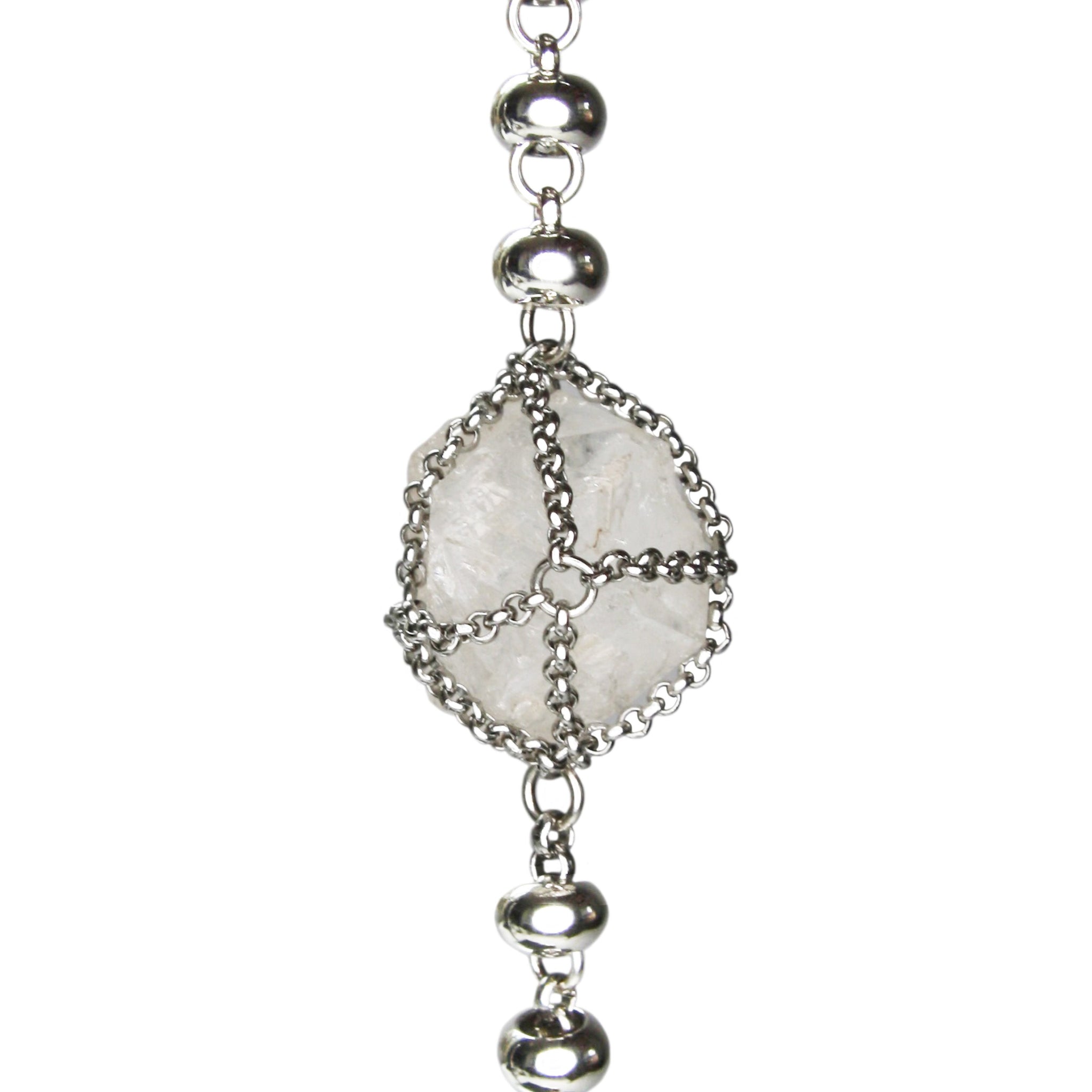 Caged Quartz Bead Necklace Refurbished - N/A (Note: There is no well-known brand with this name refurbished available on Cerqular