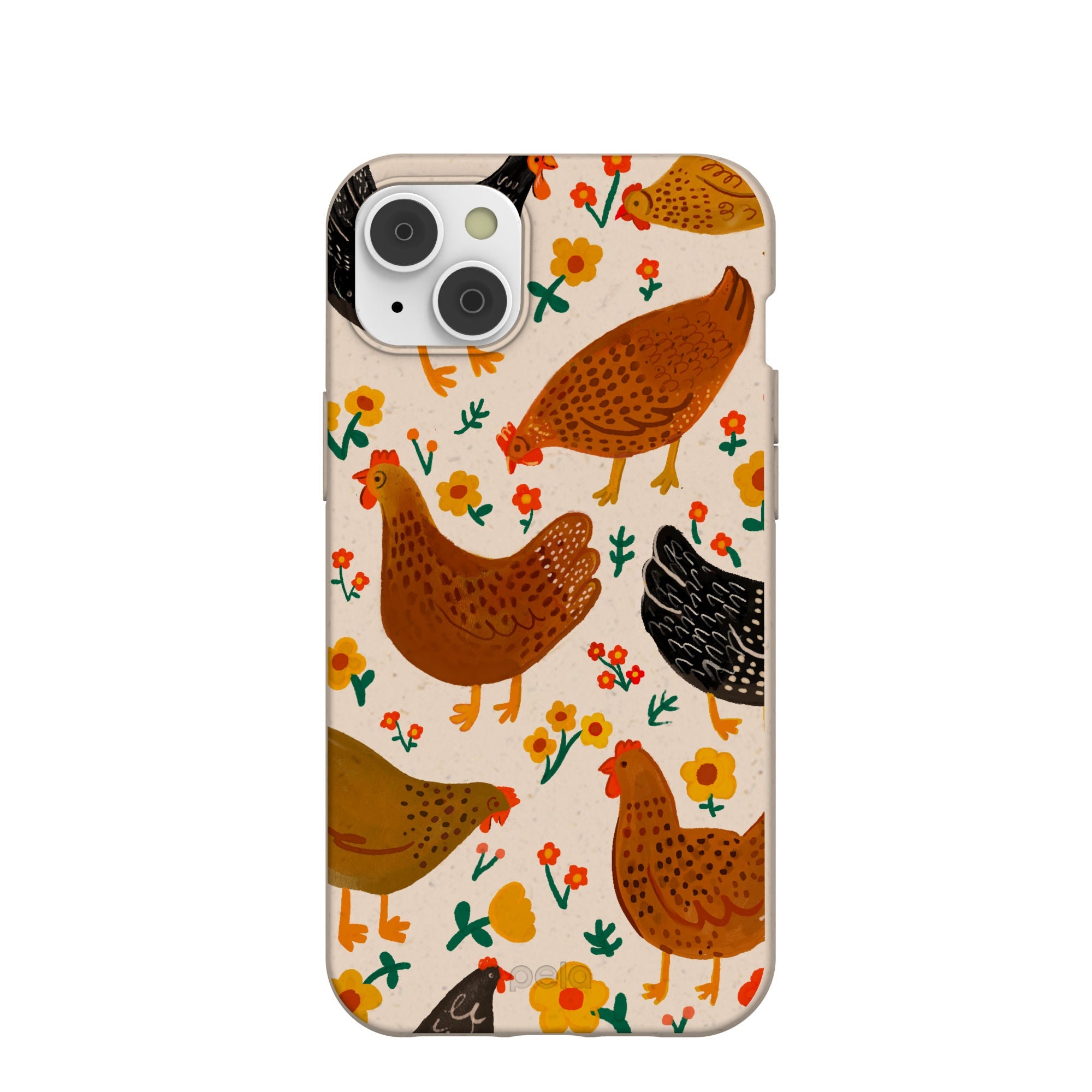 Seashell Chicken Garden iPhone 14 Plus Case Refurbished - Pela Case refurbished available on Cerqular