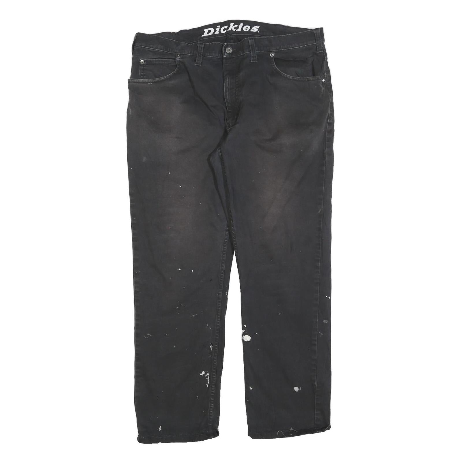 DICKIES Mens Cotton Blend Black Regular Straight Trousers W36 L30 Workwear Refurbished - N/A refurbished available on Cerqular