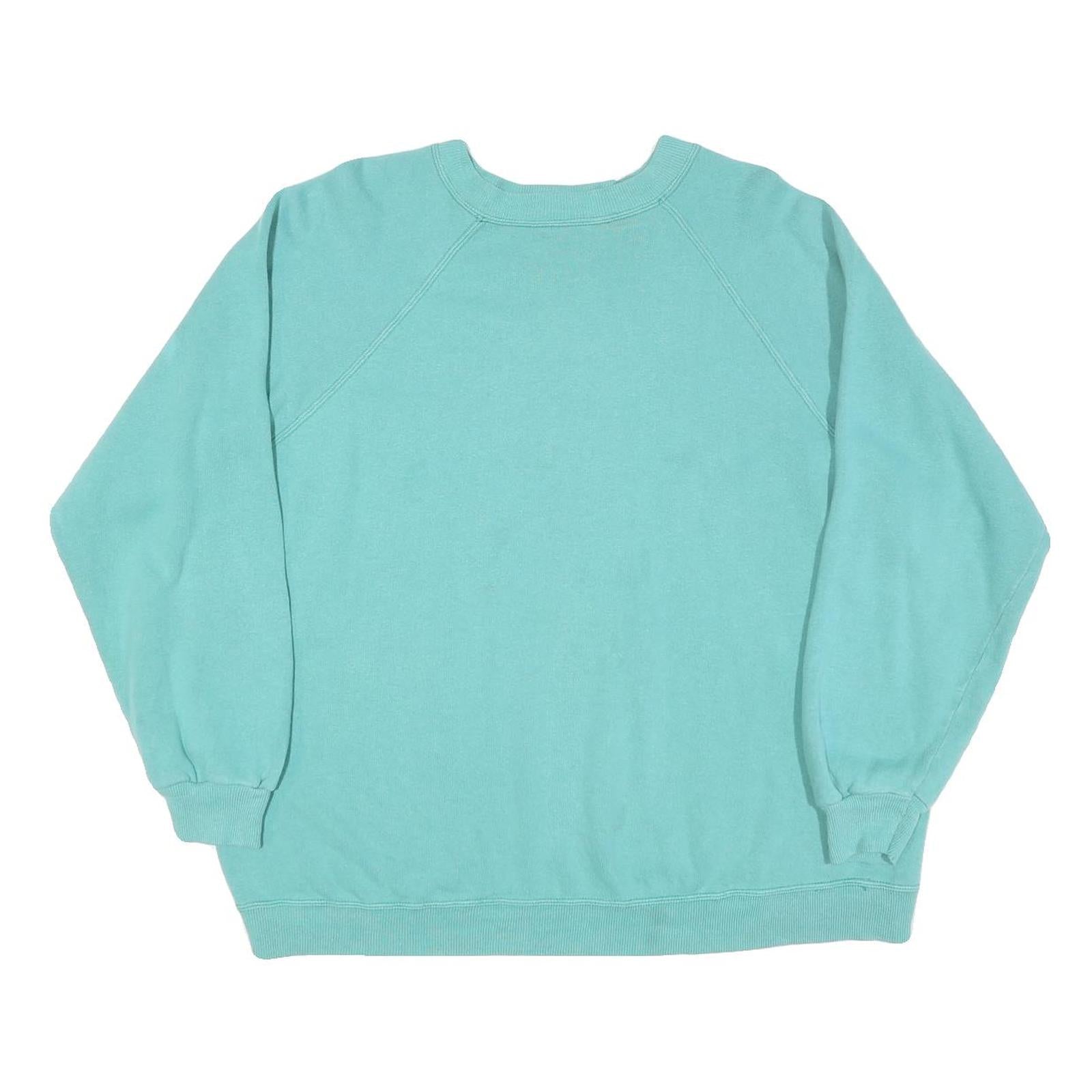 Womens Blue Sweatshirt XL Cotton Crew Neck Pullover Casual Plain Comfort Refurbished - N/A refurbished available on Cerqular