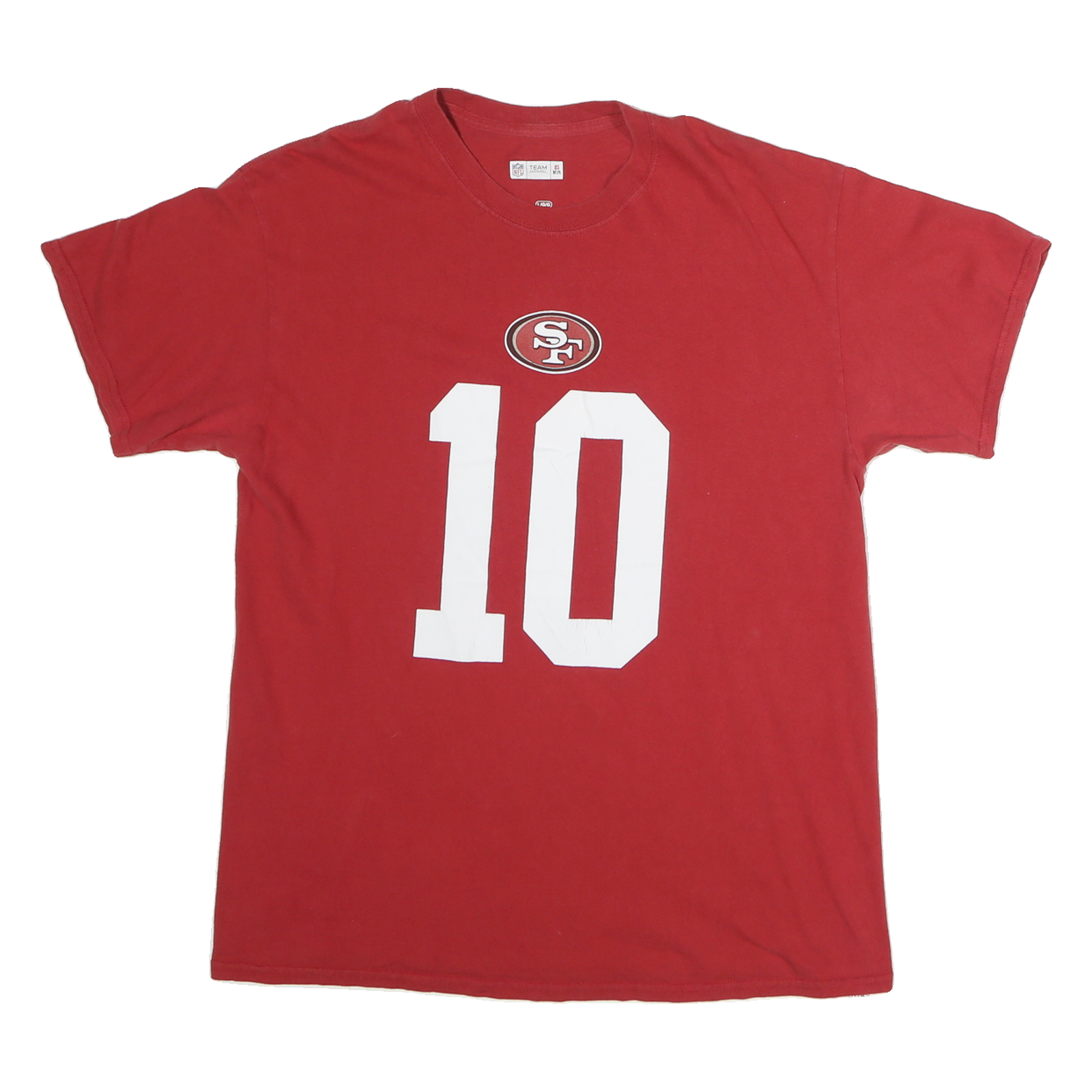 NFL Mens Red 10 Garoppolo Graphic T-Shirt L Short Sleeve Crew Neck NFL Fan Gear Refurbished - N/A refurbished available on Cerqular