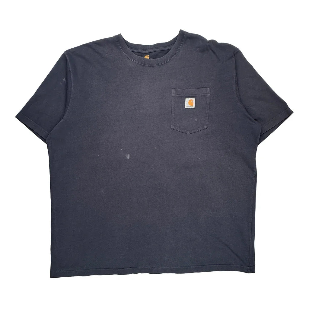 Original Fit Carhartt T-Shirt - 2XL Blue Cotton Refurbished - Thrifted (note: this is a term often used to describe second- refurbished available on Cerqular