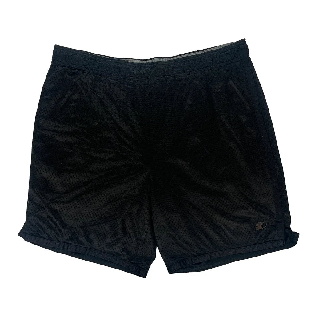 Starter Sport Shorts - Medium Black Polyester Refurbished - Thrifted (note: this is a term often used to describe second- refurbished available on Cerqular