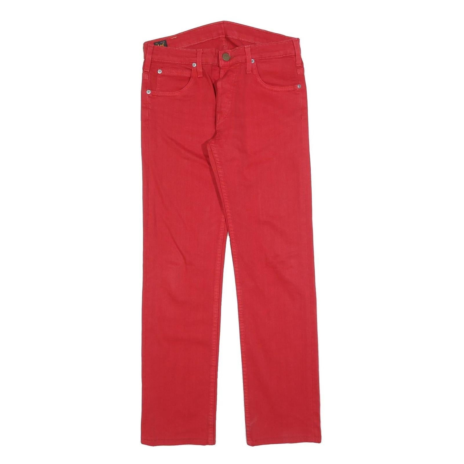 LEE Womens Jeans Red Regular Straight Denim W29 L29 Button Closure Refurbished - N/A refurbished available on Cerqular