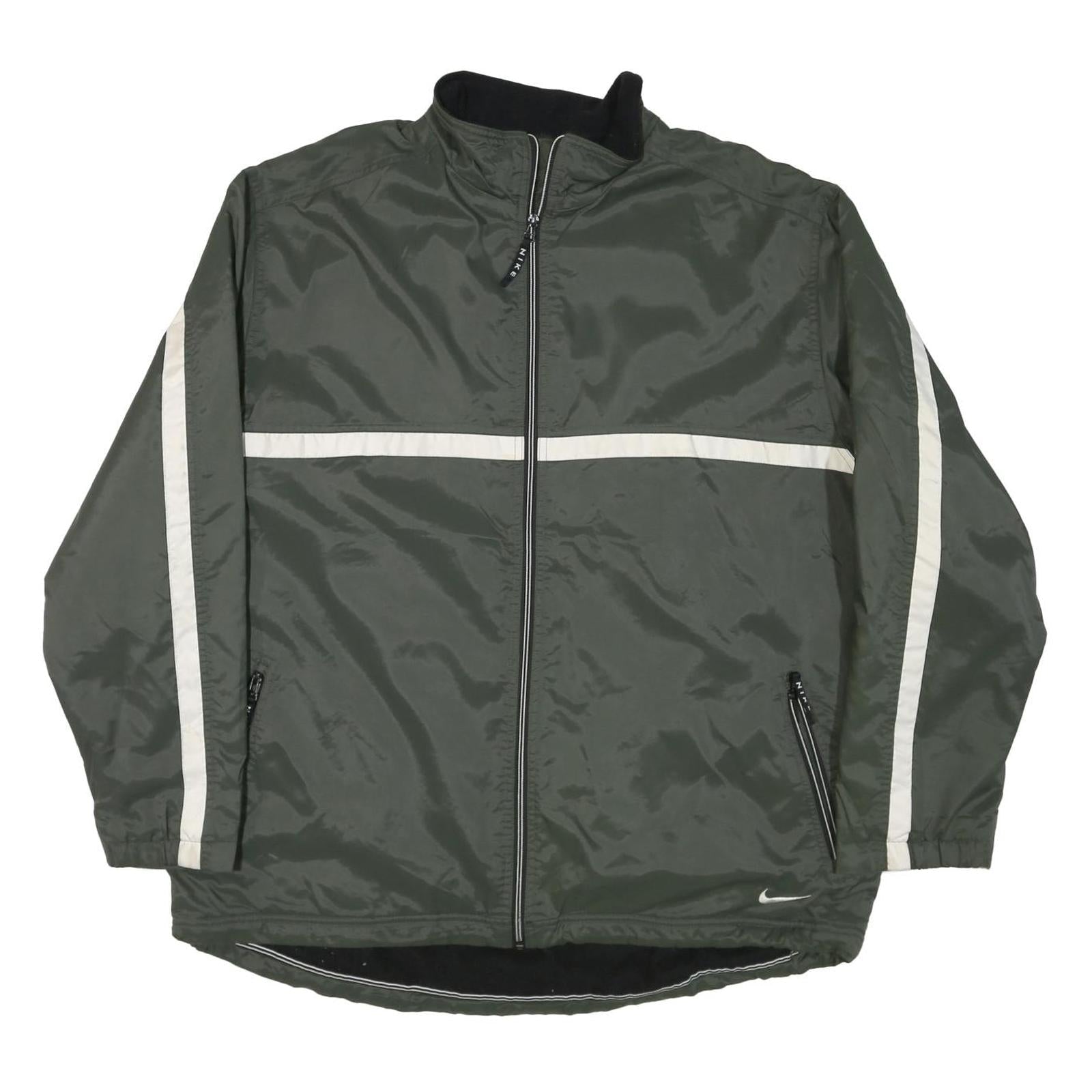 NIKE Mens Green & White Zip Jacket XL Polyester Blend Plain Lightweight Refurbished - N/A refurbished available on Cerqular