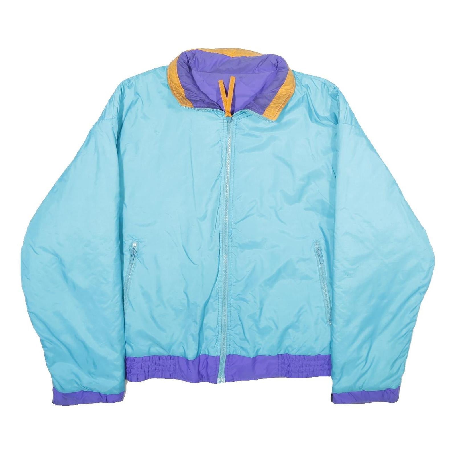WOOLRICH Mens Blue & Purple Reversible Nylon Zip Jacket L Lightweight Casual Refurbished - N/A refurbished available on Cerqular